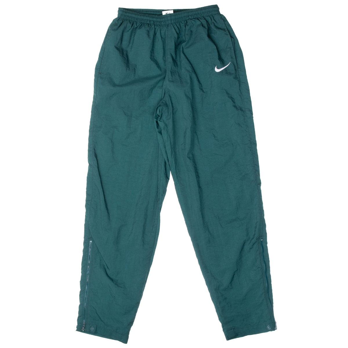 Vintage Nike Classic Swoosh Green Nylon Track Pants 1990S Size Medium