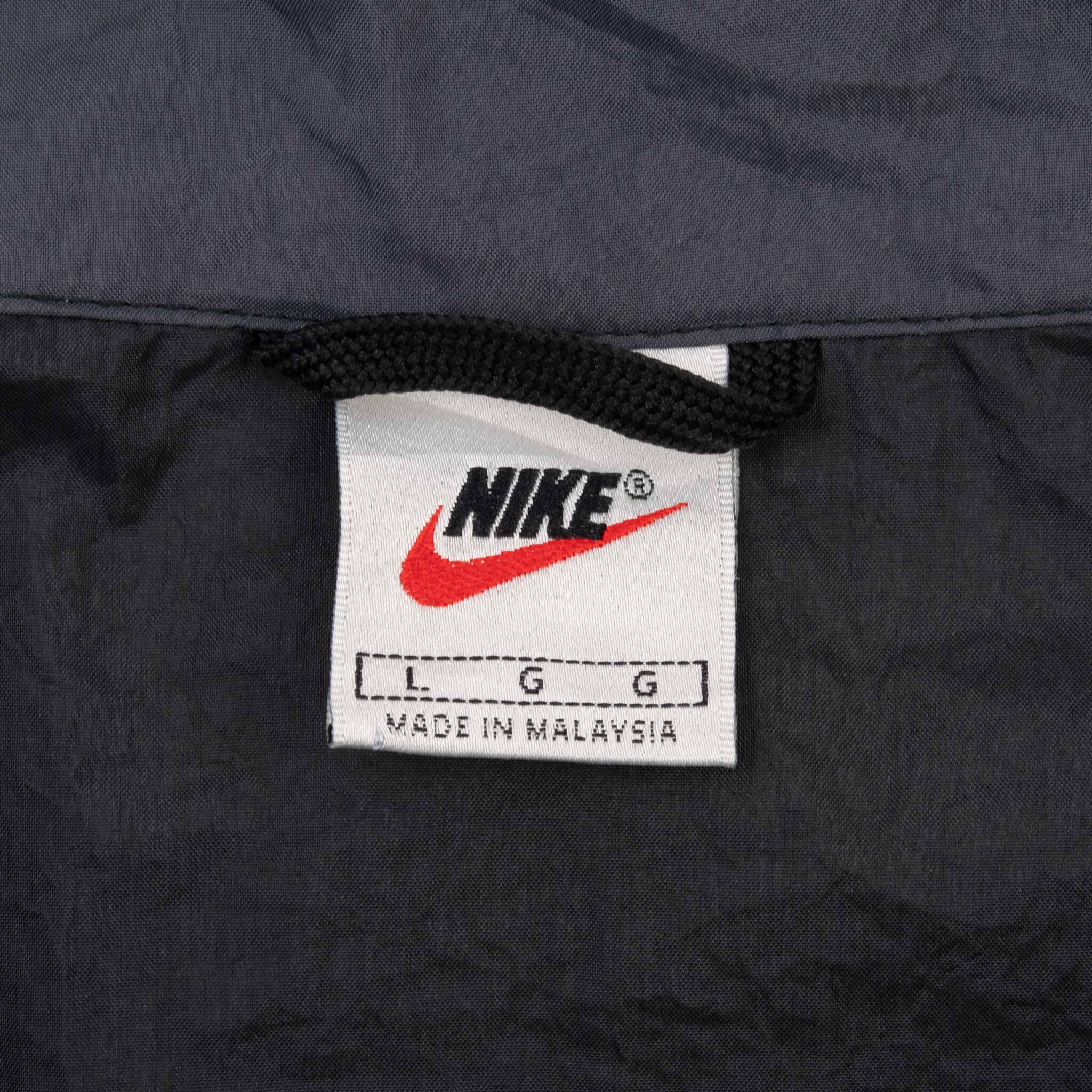 Vintage Nike Classic Swoosh Black Windbreaker Jacket 1990S Size Large
