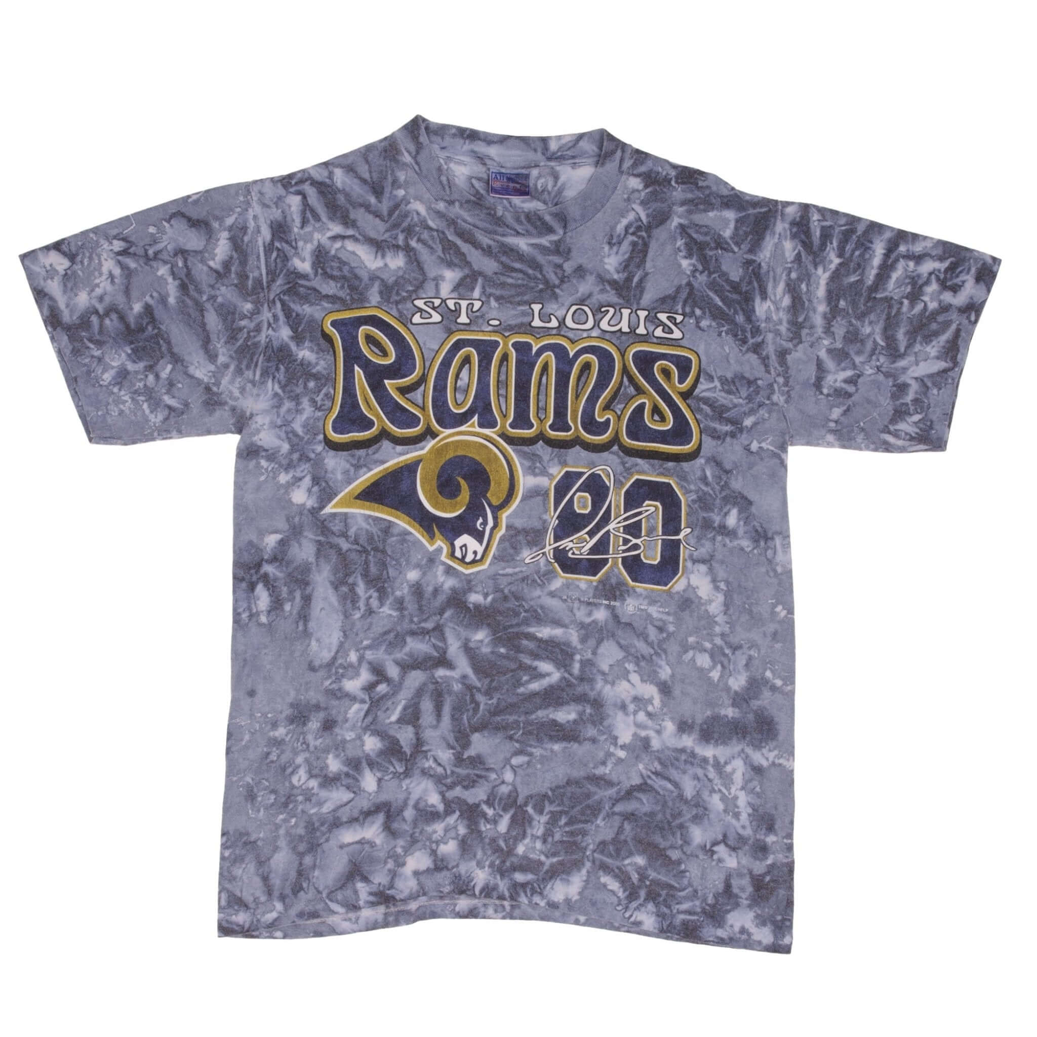 Vintage NFL Saint Louis Rams Isaac Bruce #80 Tie Die Tee Shirt 2000 Size Medium