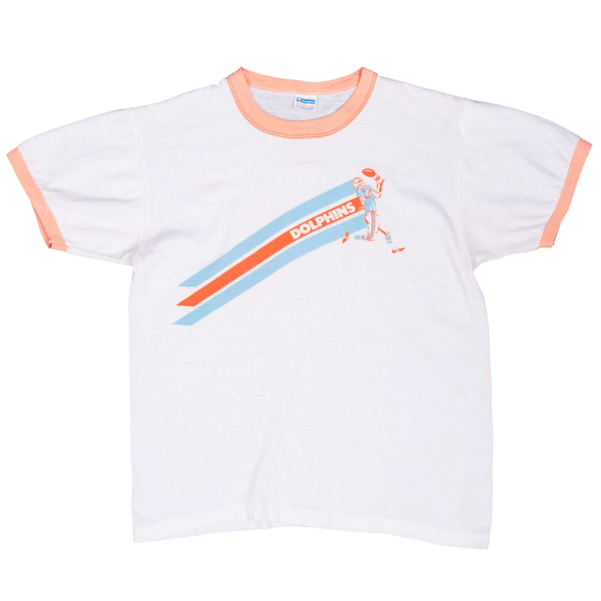 Vintage Nfl Miami Dolphins Champion Tee Shirt 1970S Size Small Made In Usa With Single Stitch Sleeves