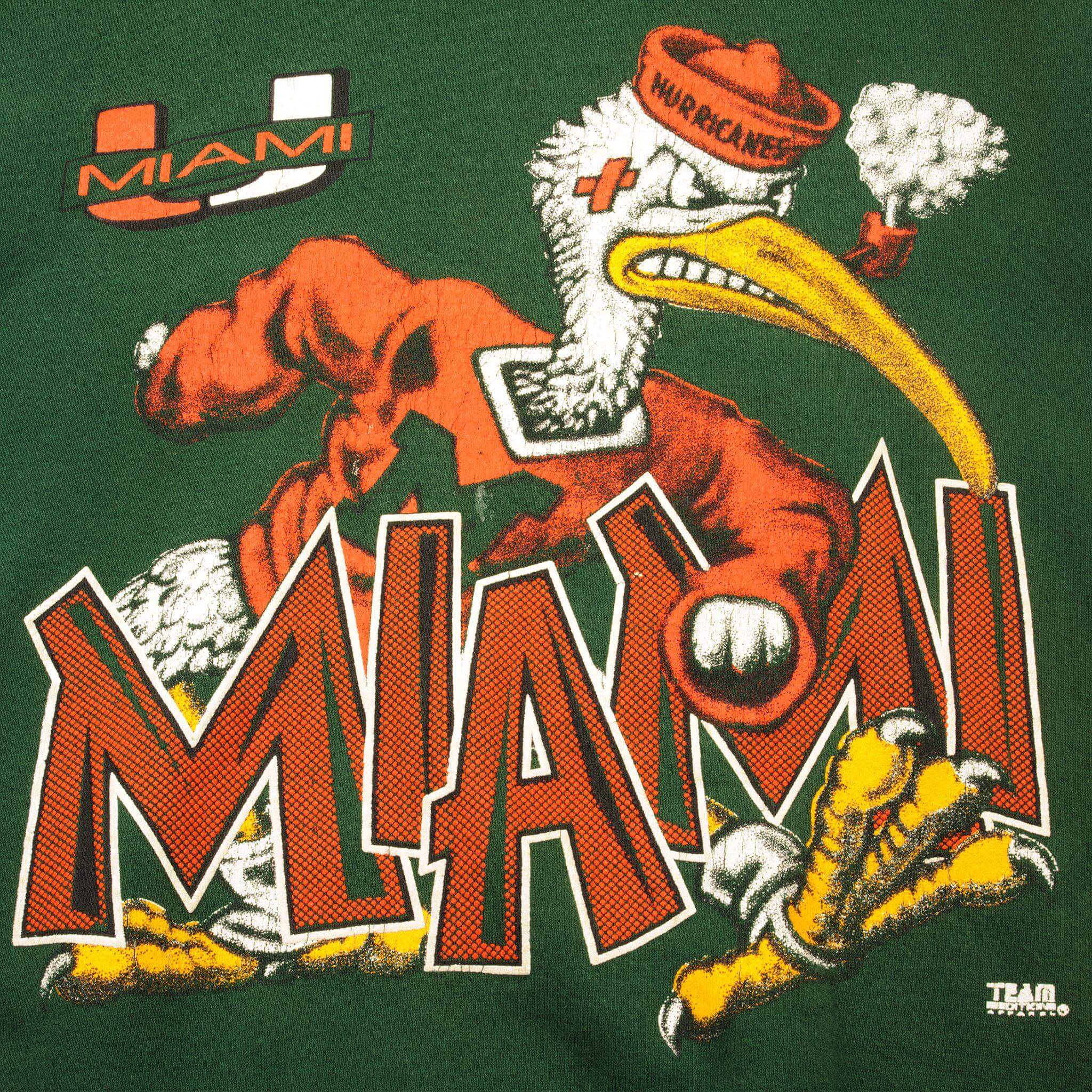 VINTAGE MIAMI HURRICANES AMERICAN FOOTBALL SWEATSHIRT SIZE LARGE MADE IN USA