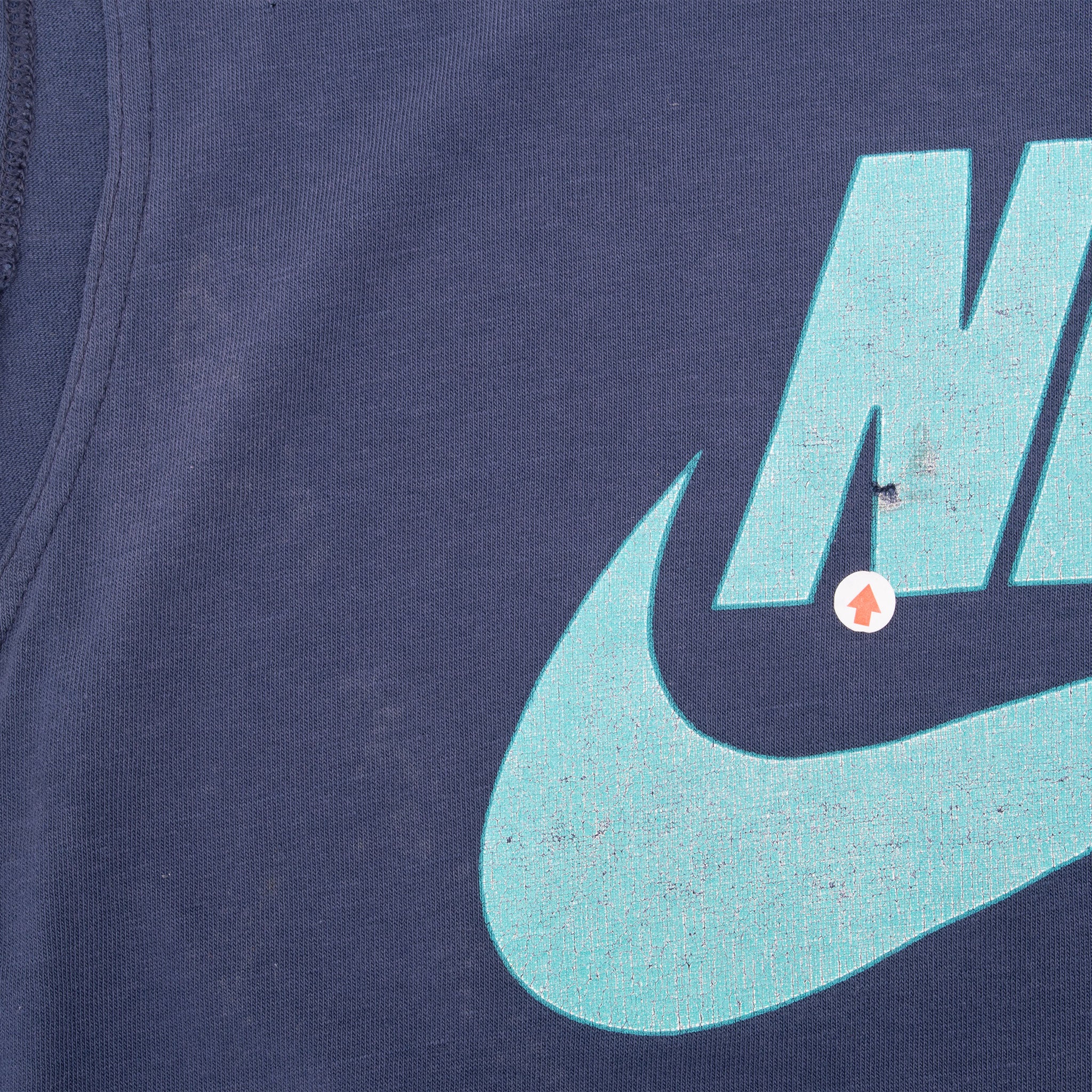 VINTAGE NIKE BIG SWOOSH BLUE TEE SHIRT 1980S SMALL MADE IN USA