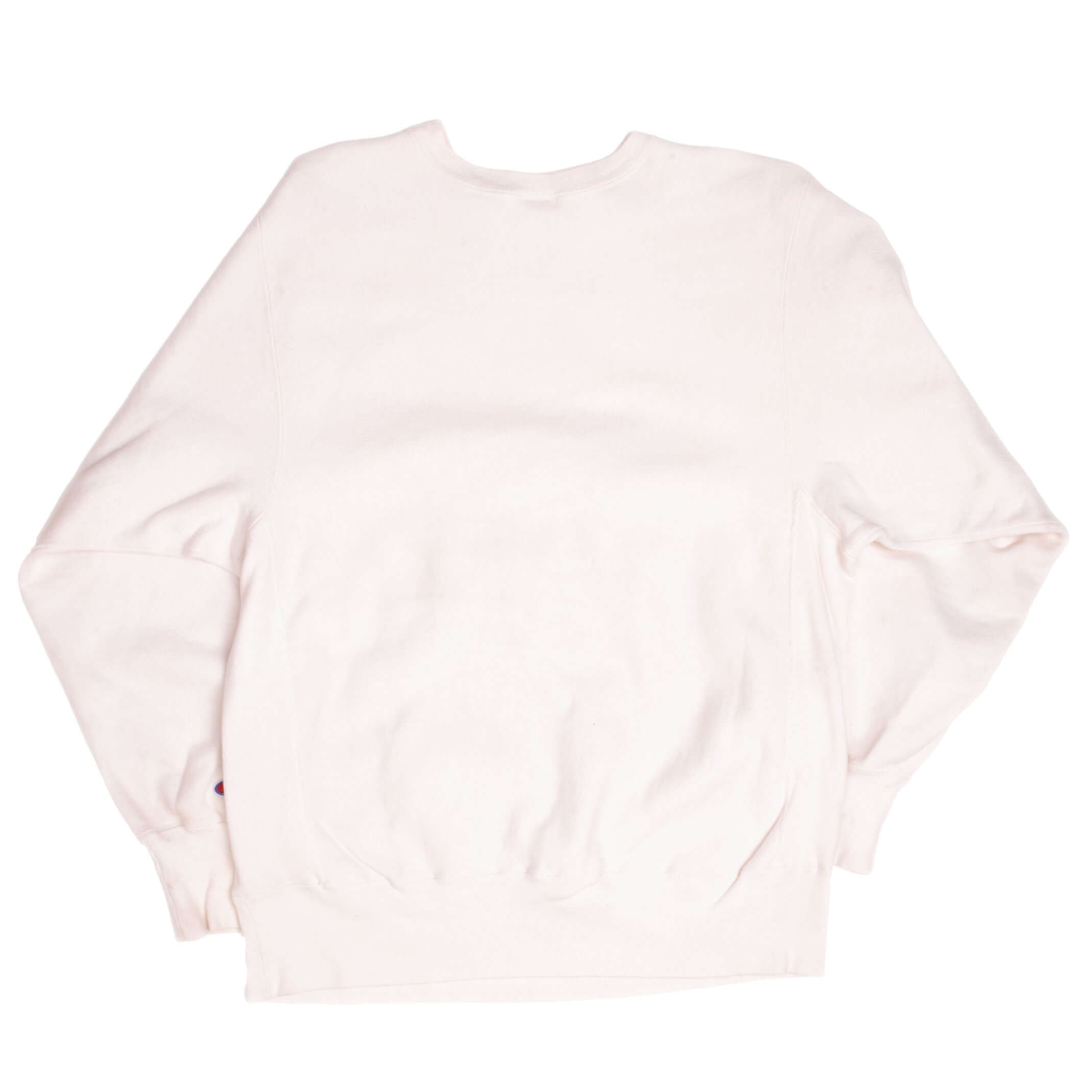 Vintage White Champion Reverse Weave Spellout Sweatshirt 1990S Size XL Made In USA