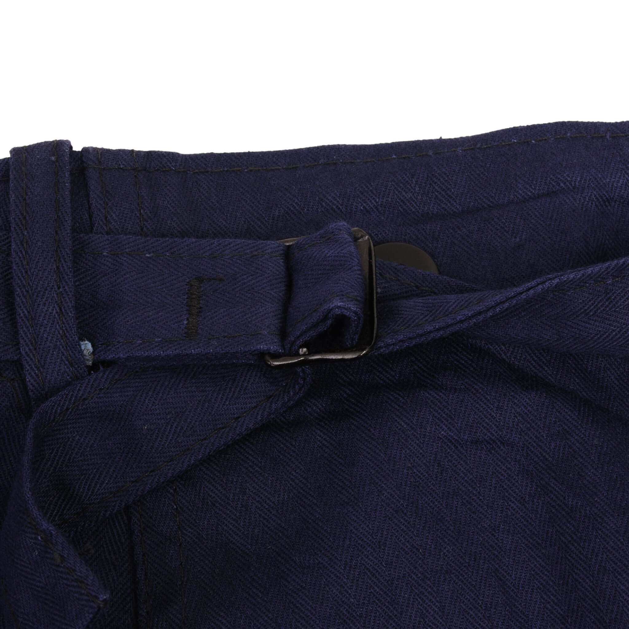 Vintage French Workwear Blue Sanfor HBT Trousers Pants 1960S Size 35X32 Deadstock Made In Germany