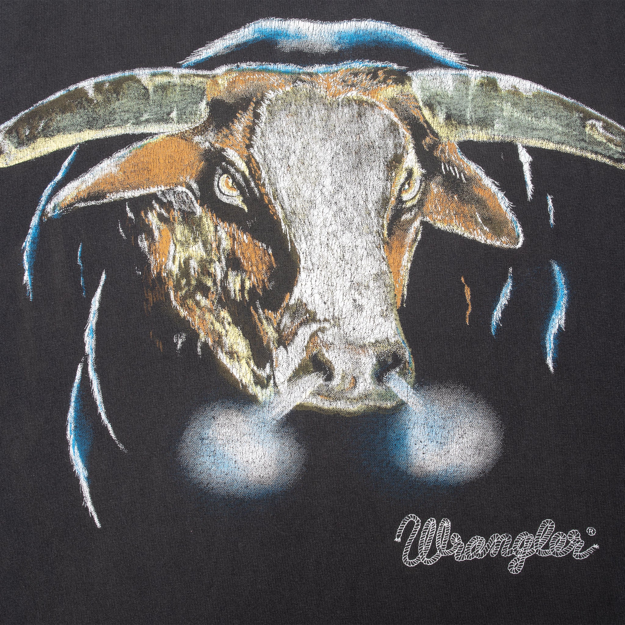 Vintage Wrangler Bull Rodeo 1990S Tee Shirt Size Large Made In Usa With Single Stitch Sleeves