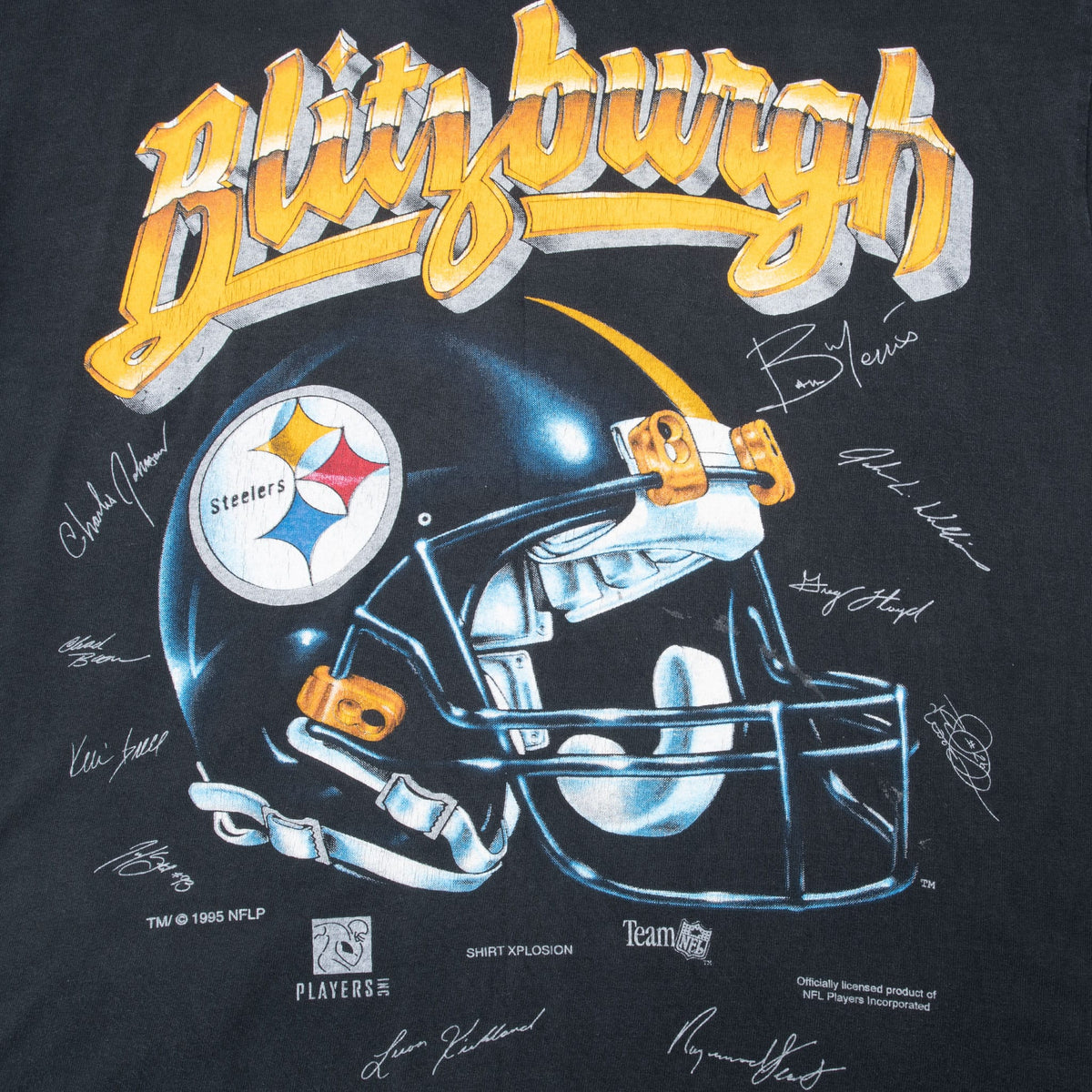 Vintage Mlb Pittsburgh Pirates Blitzburgh Tee Shirt 1995 Size Large With Single Stitch Sleeves
