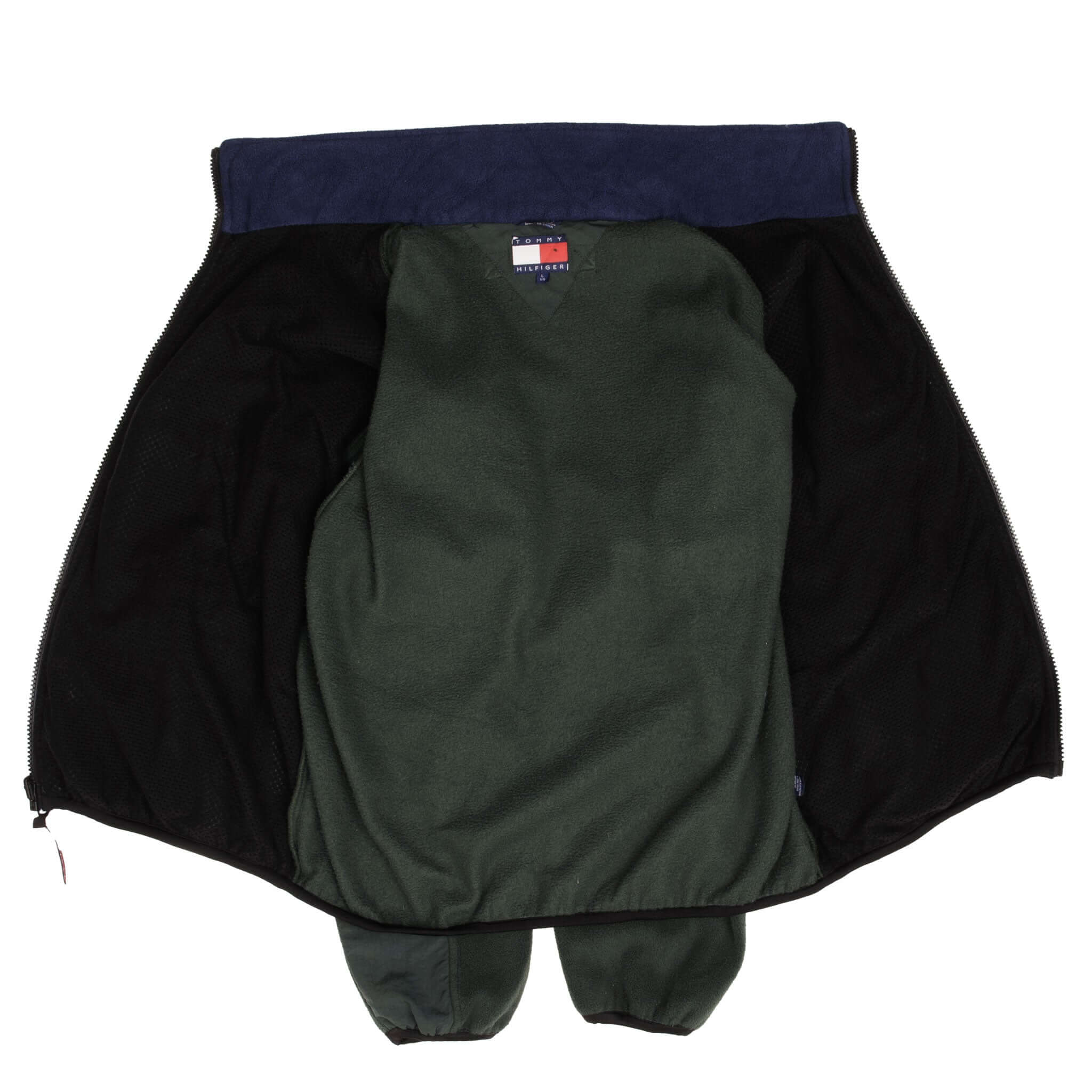 Vintage Tommy Hilfiger Green Fleece Jacket 1990S Size Large