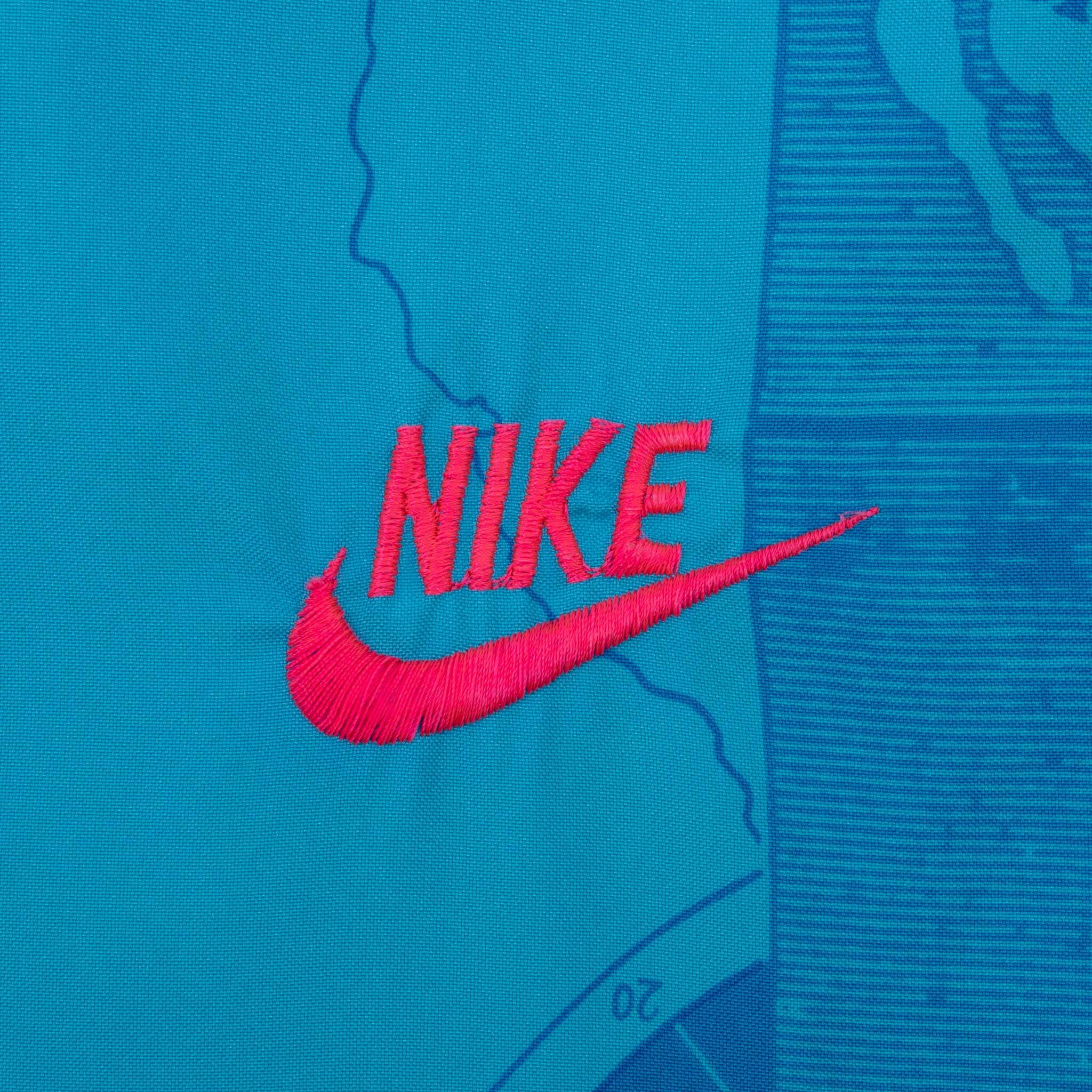 Vintage Nike International All Over Print Blue Windbreaker Jacket 1990S Size Medium