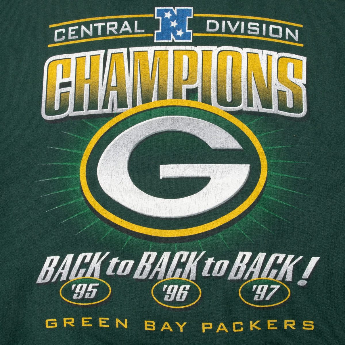 Vintage Nfl Green Bay Packers Central Division Champions 1997 Sweatshirt Size Xl Made Usa