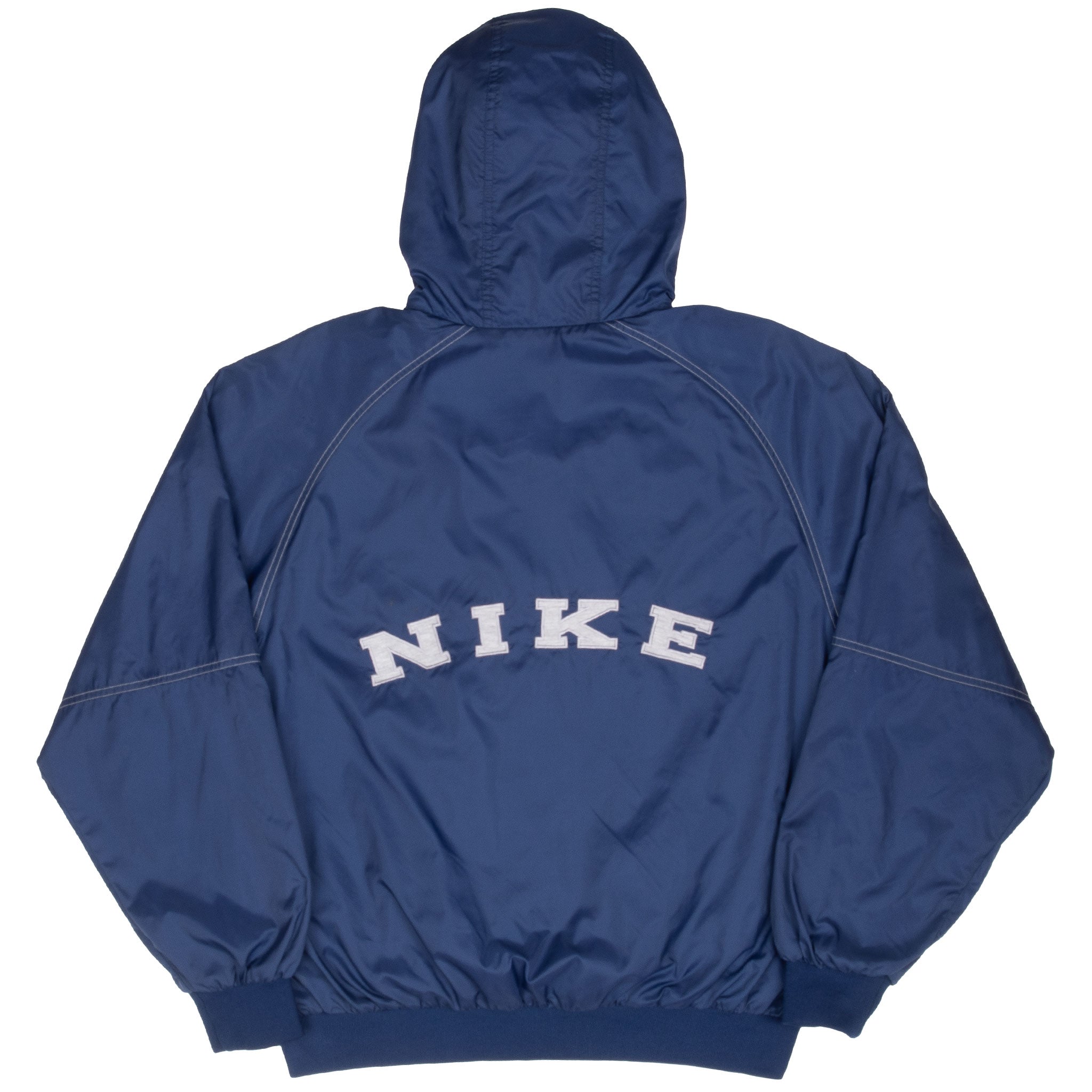 Vintage Nike Spellout Blue Windbreaker Jacket 1990S Size Large