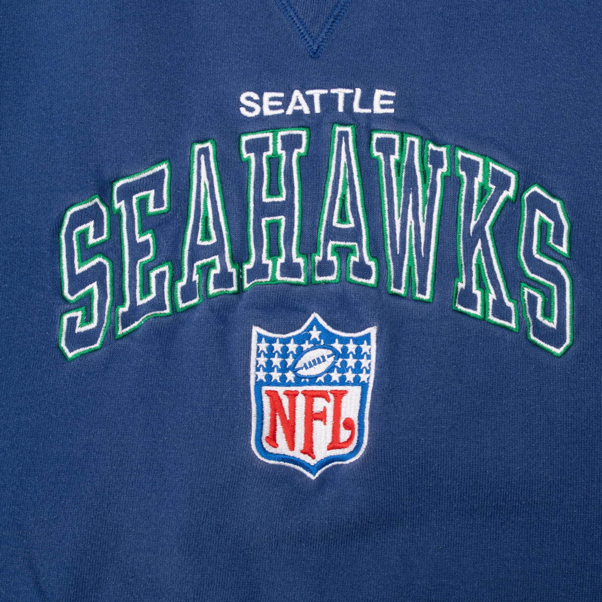 Vintage NFL Seattle Seahawks Embroidered Sweatshirt 1990S Size Large Made In USA