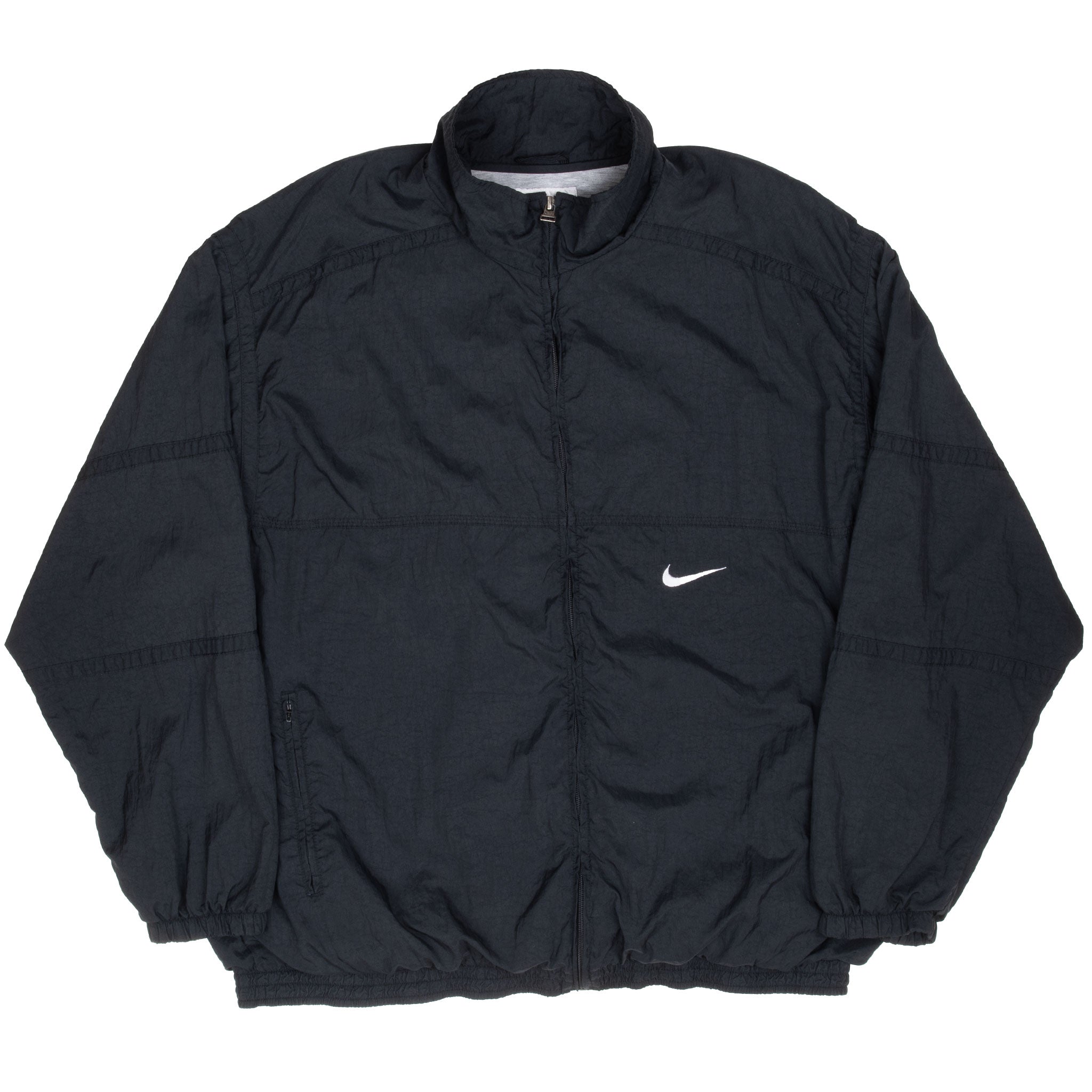 Vintage Nike Classic Swoosh Black Windbreaker Jacket 1990S Size XL