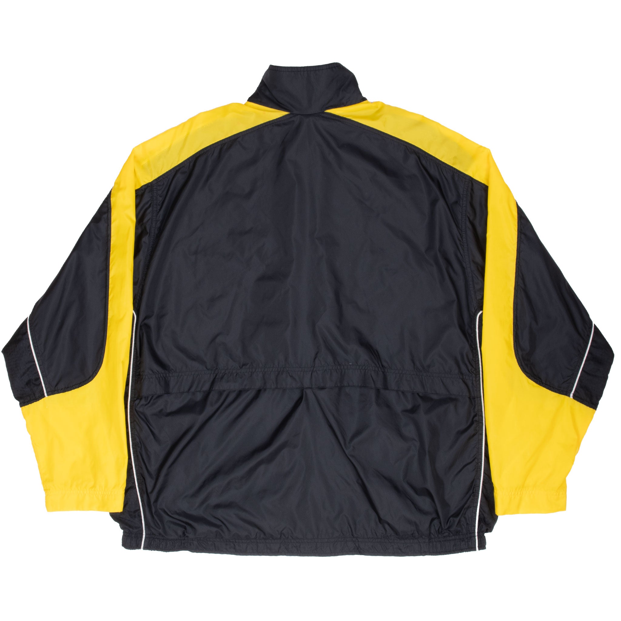 Vintage Nike Classic Swoosh Black And Yellow Windbreaker Jacket 1990S Size 2XL