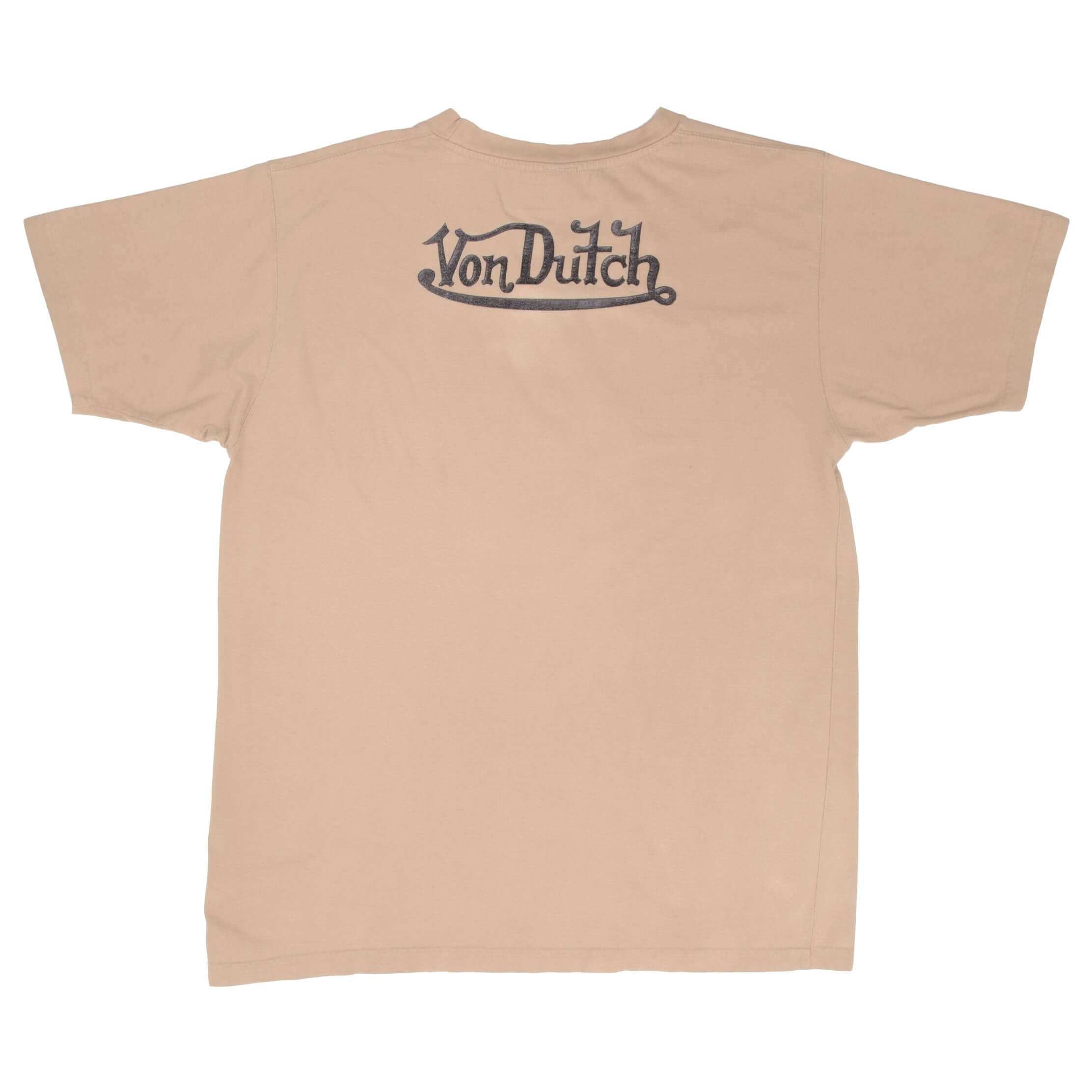Vintage Von Dutch Beige Tee Shirt 2000S Size XL