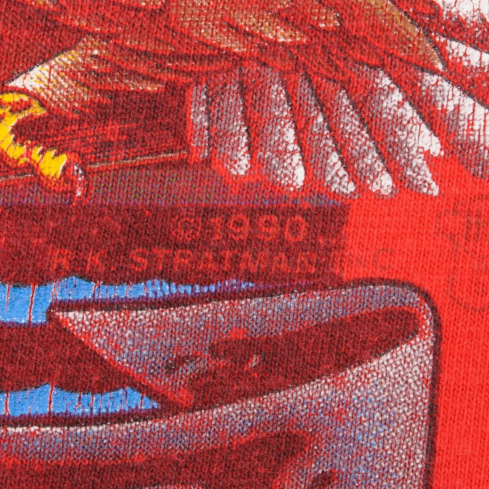 Vintage Harley Davidson Night Flight Eagle Fresno California Hanes Tee Shirt 1990 Size Large Made In USA With Single Stitch Sleeves