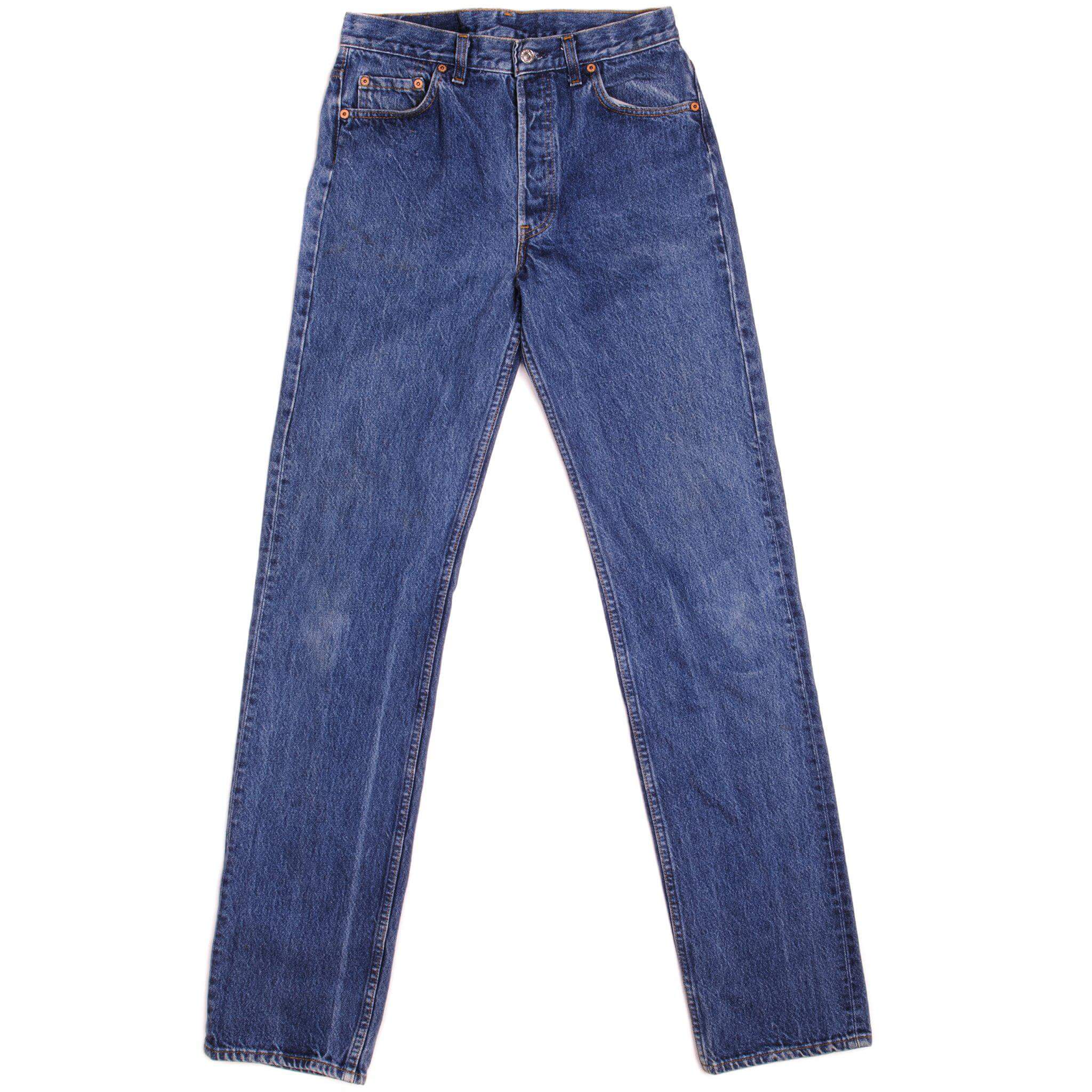 Beautiful Indigo Levis 501 Jeans 1988-1993 Made in USA with a dark blue wash. Size on Tag 30X36 ACTUAL SIZE 29X35 Back Button #520