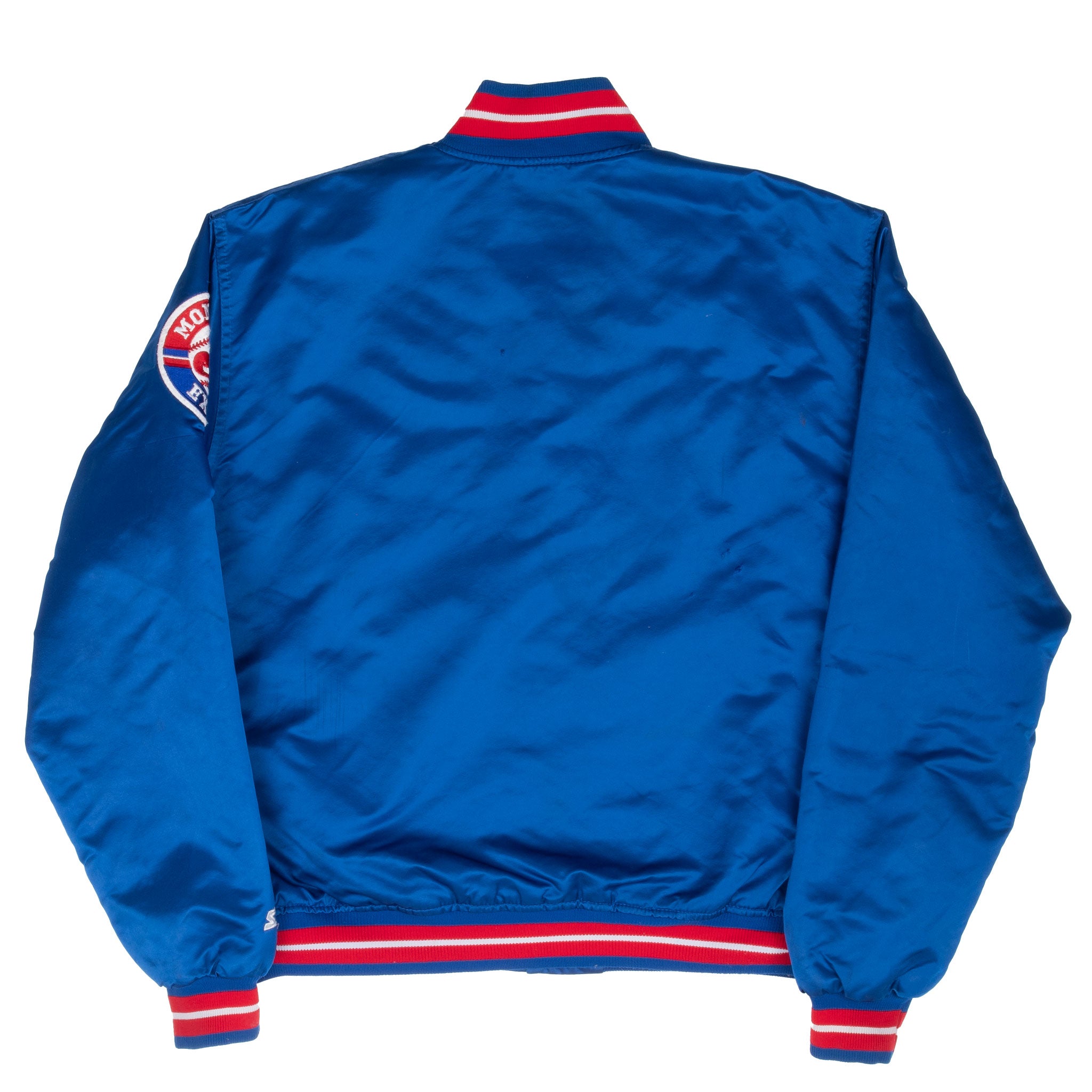 Vintage Mlb Montreal Expos Starter Satin Bomber Jacket 1990S Size XL Made In Usa