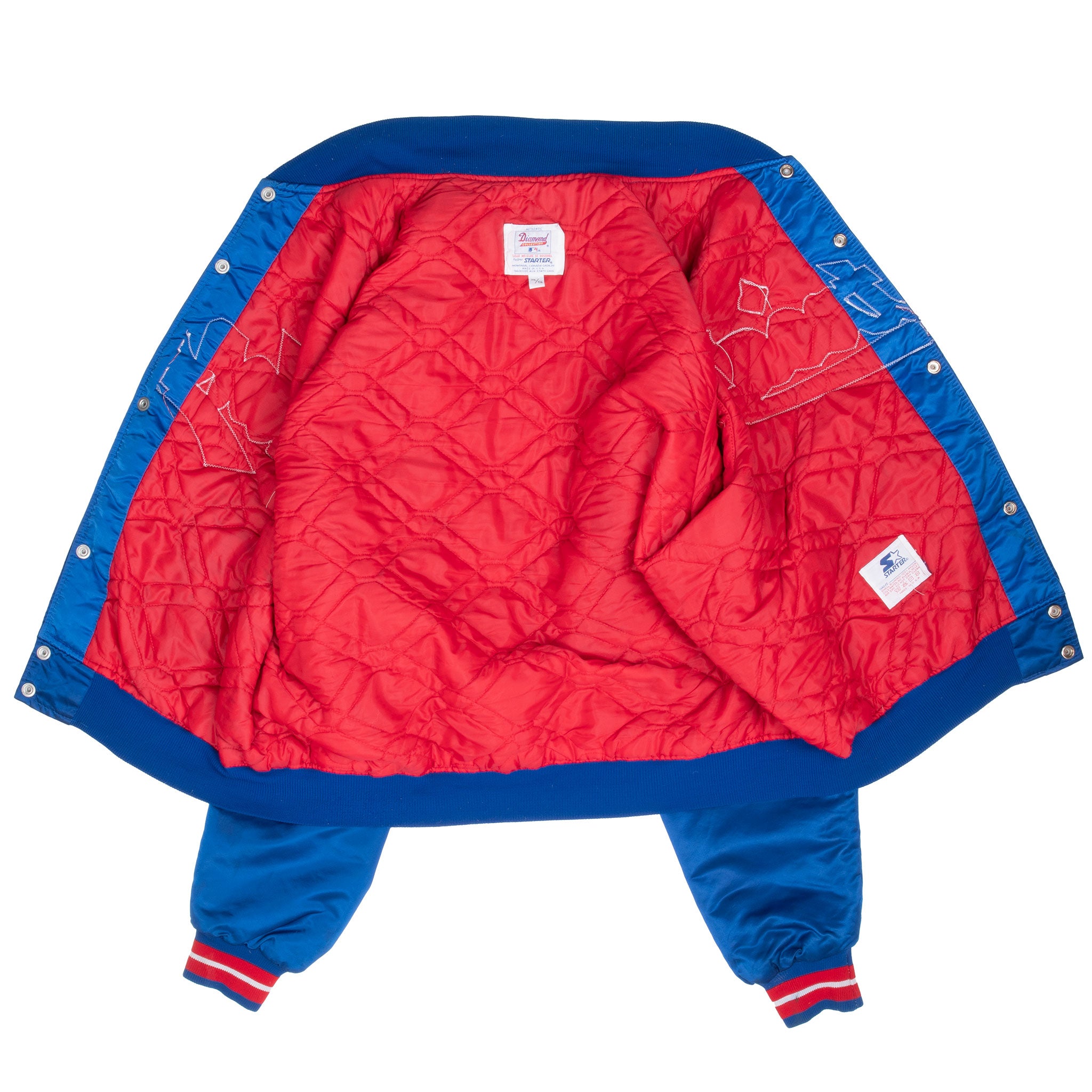 Vintage Mlb Montreal Expos Starter Satin Bomber Jacket 1990S Size XL Made In Usa