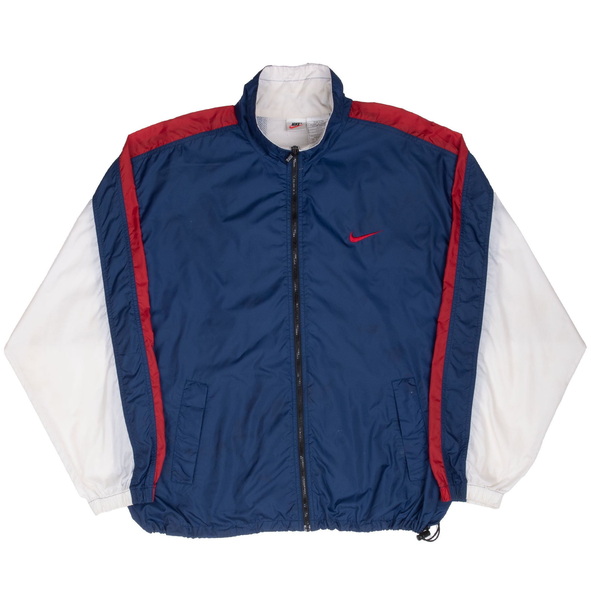 Vintage Nike Classic Swoosh Blue Windbreaker Jacket 1990S Size Large