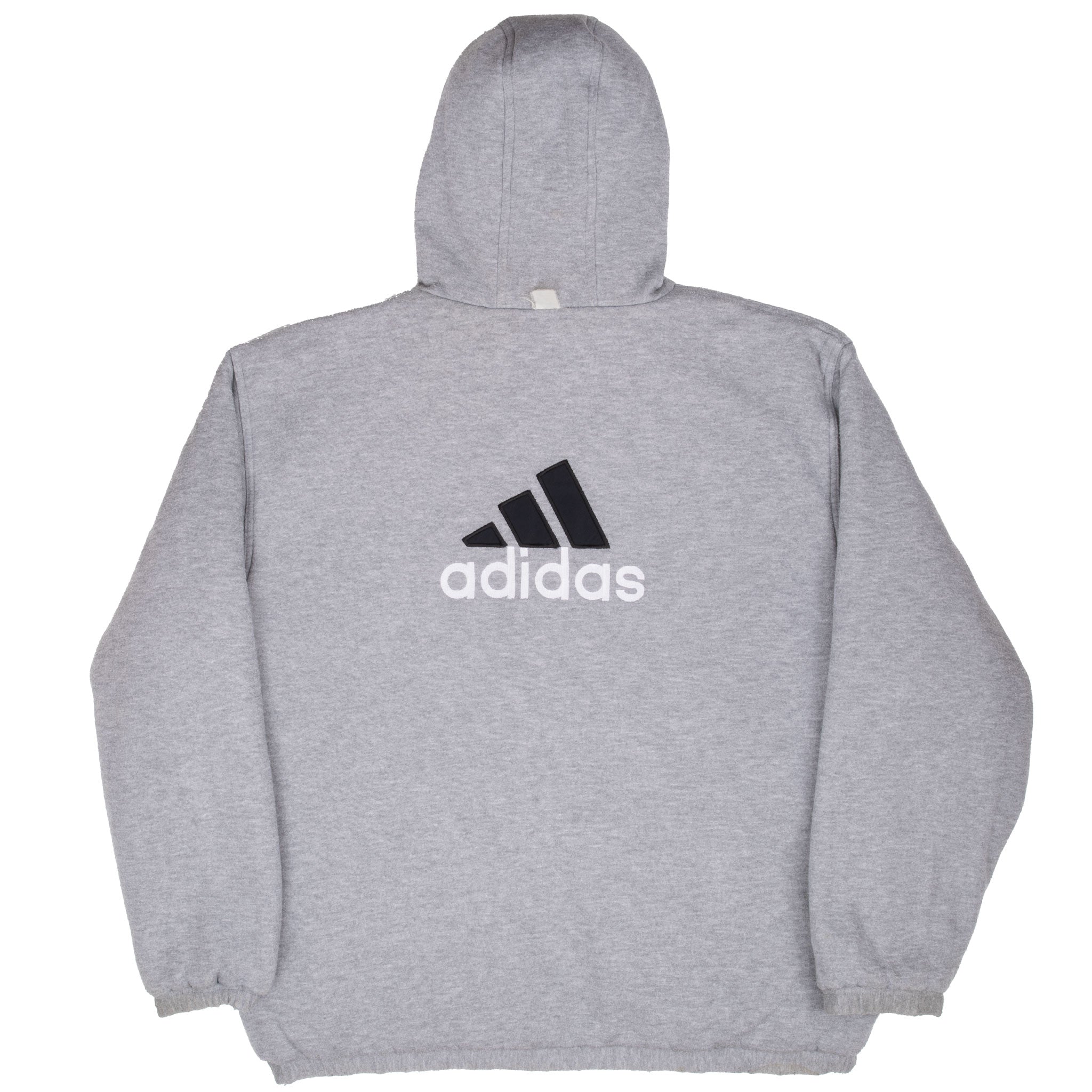 Vintage Adidas Black Reversible Nylon Windbreaker Hooded Jacket 1990S Size Large