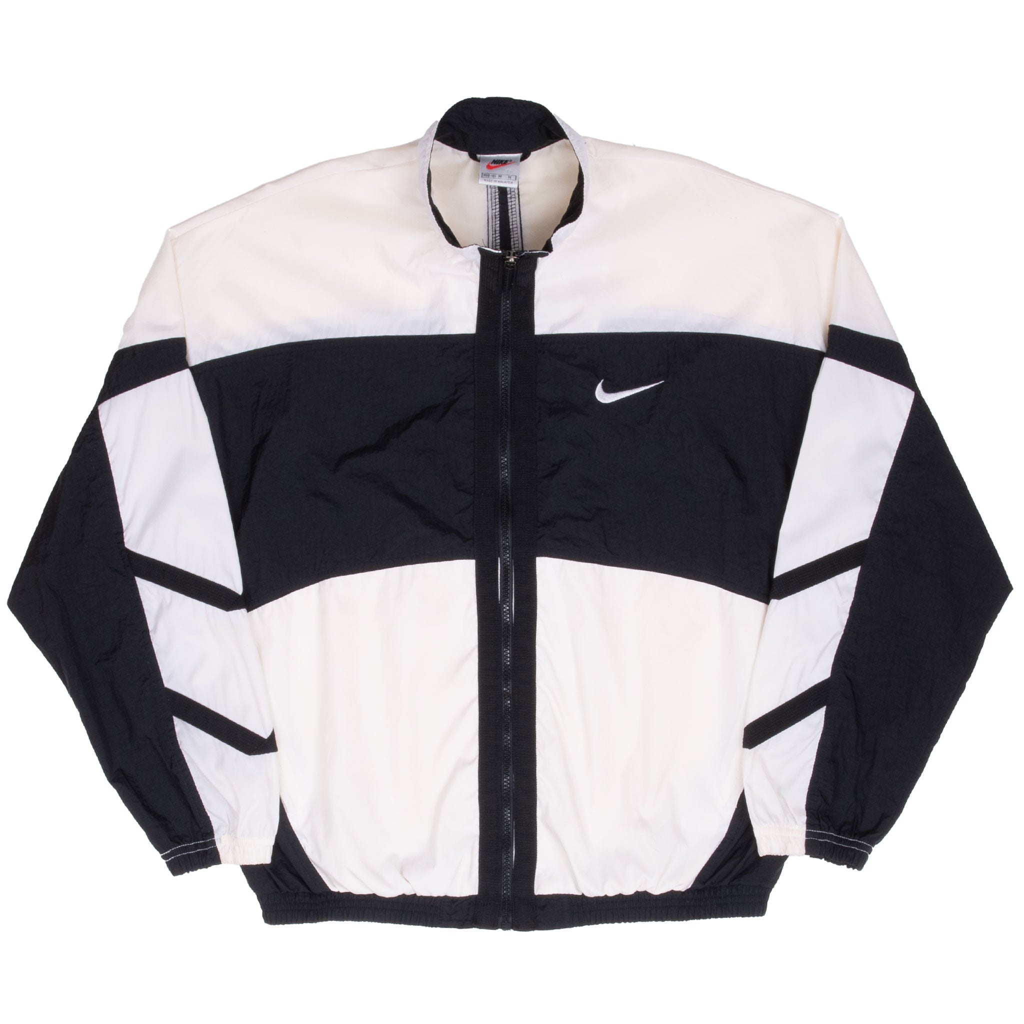 Vintage Nike Classic Swoosh White Windbreaker Jacket 1990S Size Medium Youth