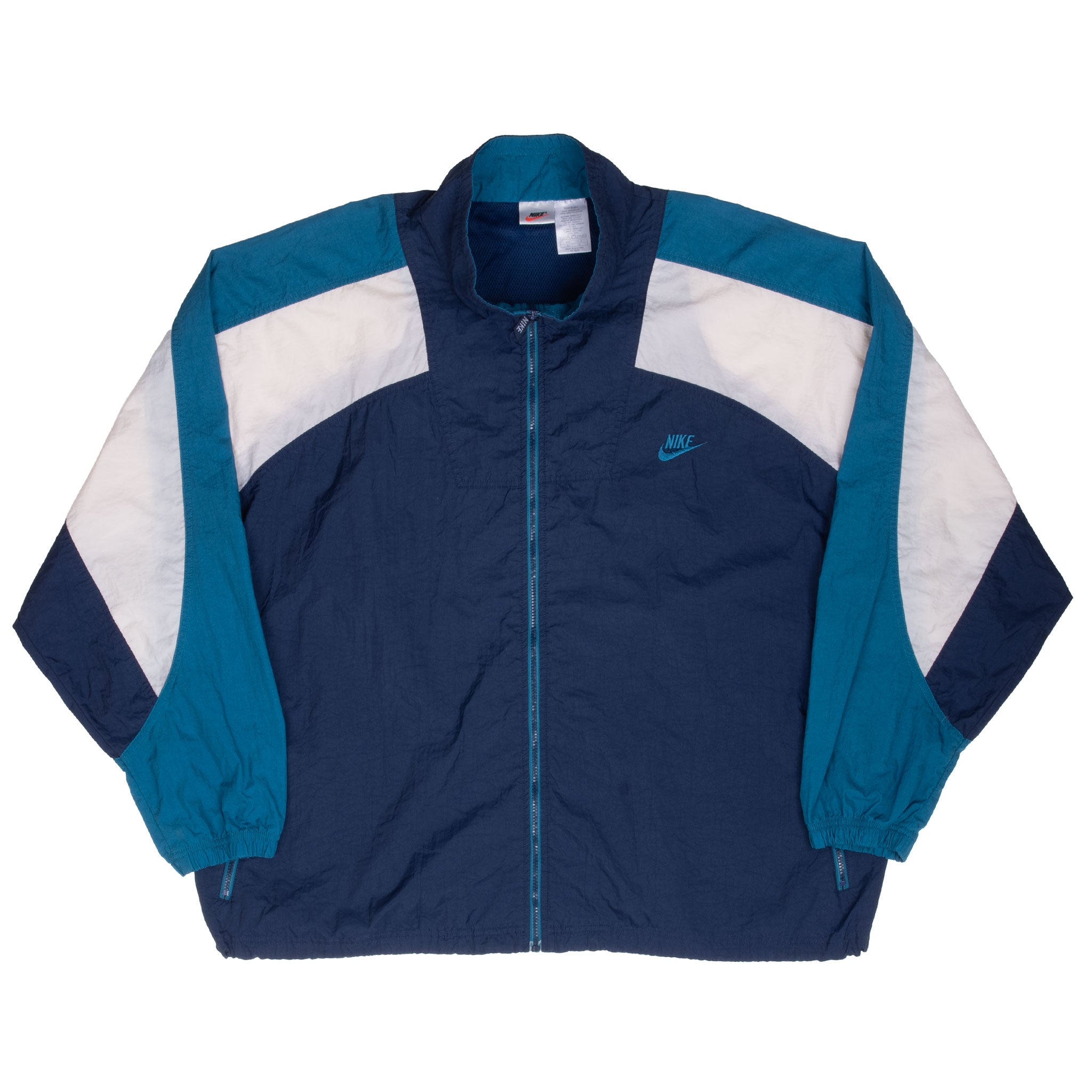 Vintage Nike Classic Swoosh Blue Windbreaker Jacket 1990S Size XL