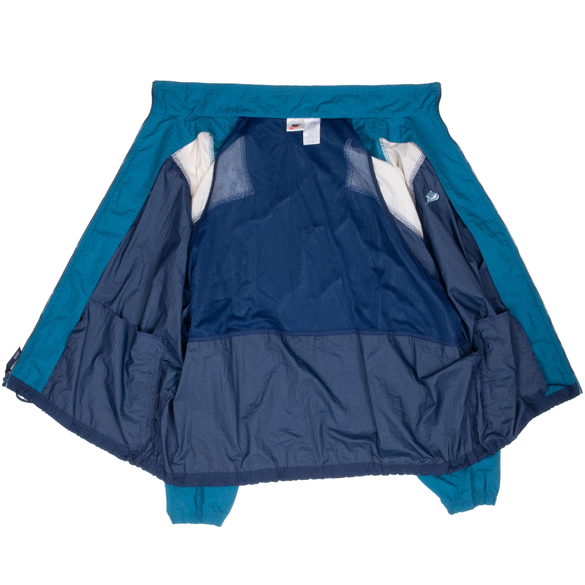 Vintage Nike Classic Swoosh Blue Windbreaker Jacket 1990S Size XL