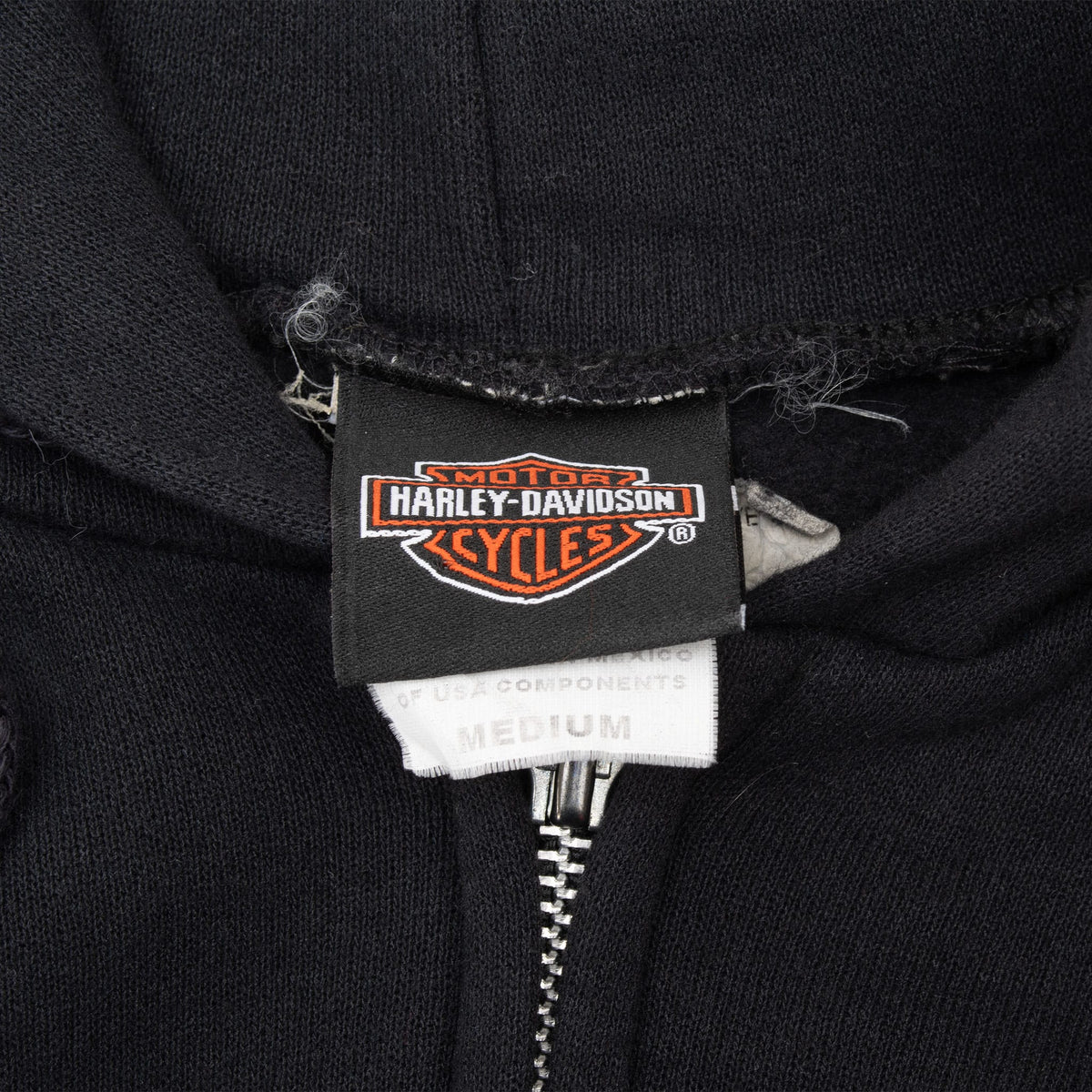 Vintage Harley Davidson Honolulu Hawaii Full Zip Black Hoodie Flaming Sleeve Sweatshirt 2004 Size Medium