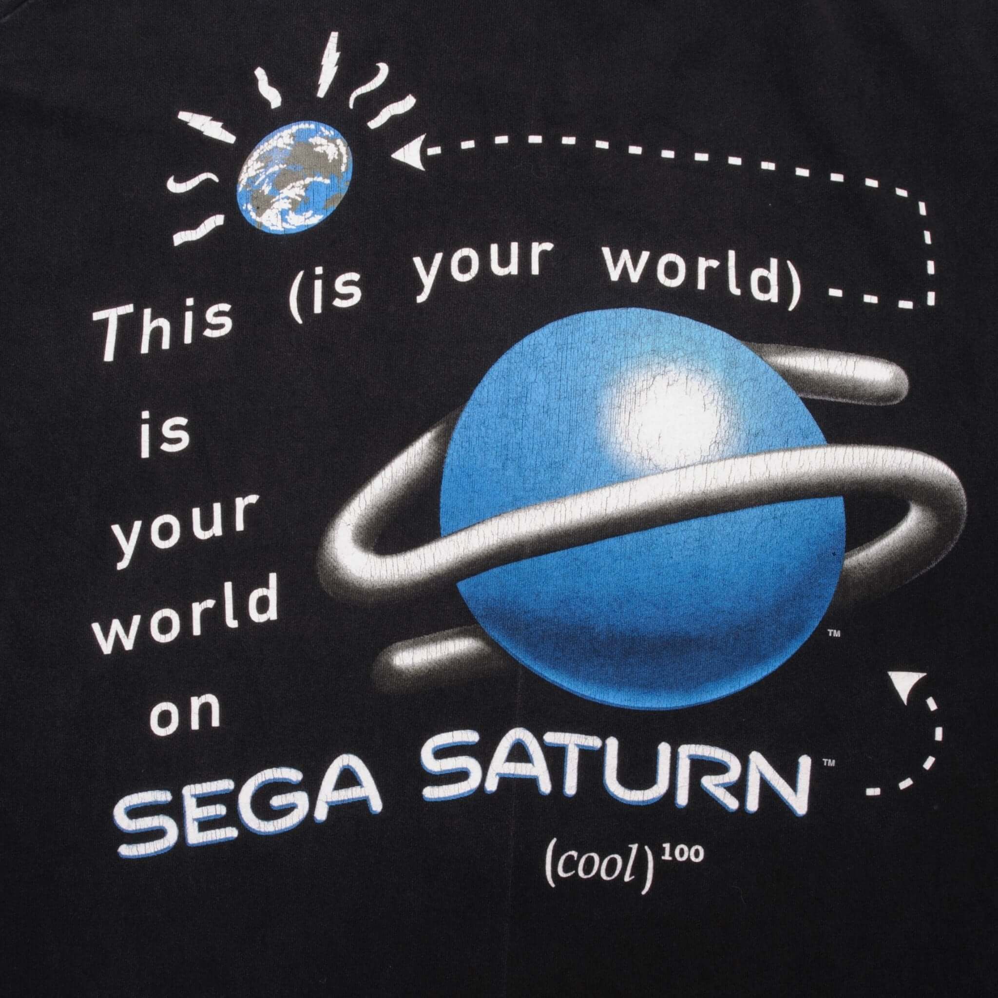 Vintage Sega Saturn 1990S This is your world on Sego Saturn Tee Shirt Size XL With Single Stitch Sleeves