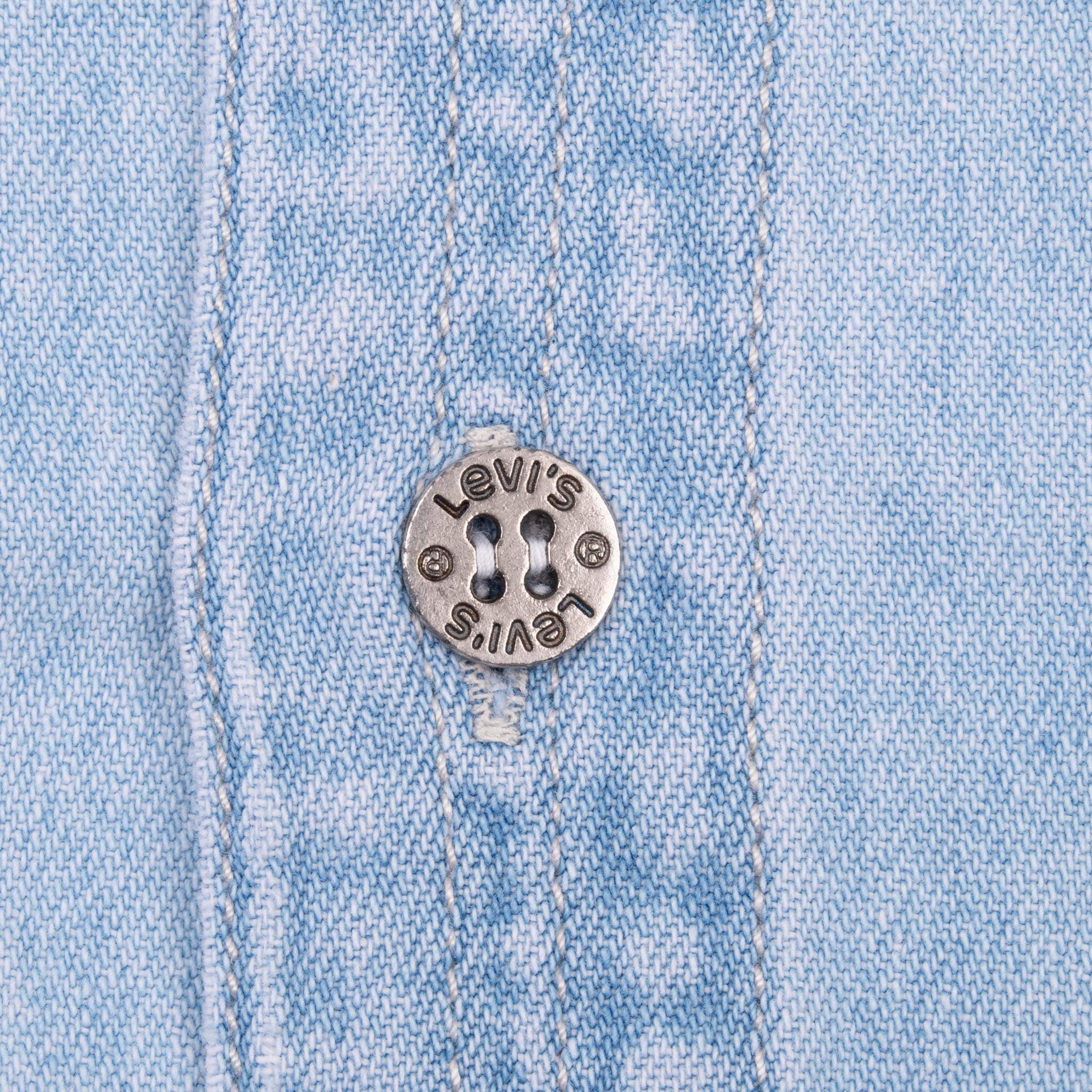 Vintage Levis Blue Real Indigo Pocket Denim Shirt 1990S Size Medium