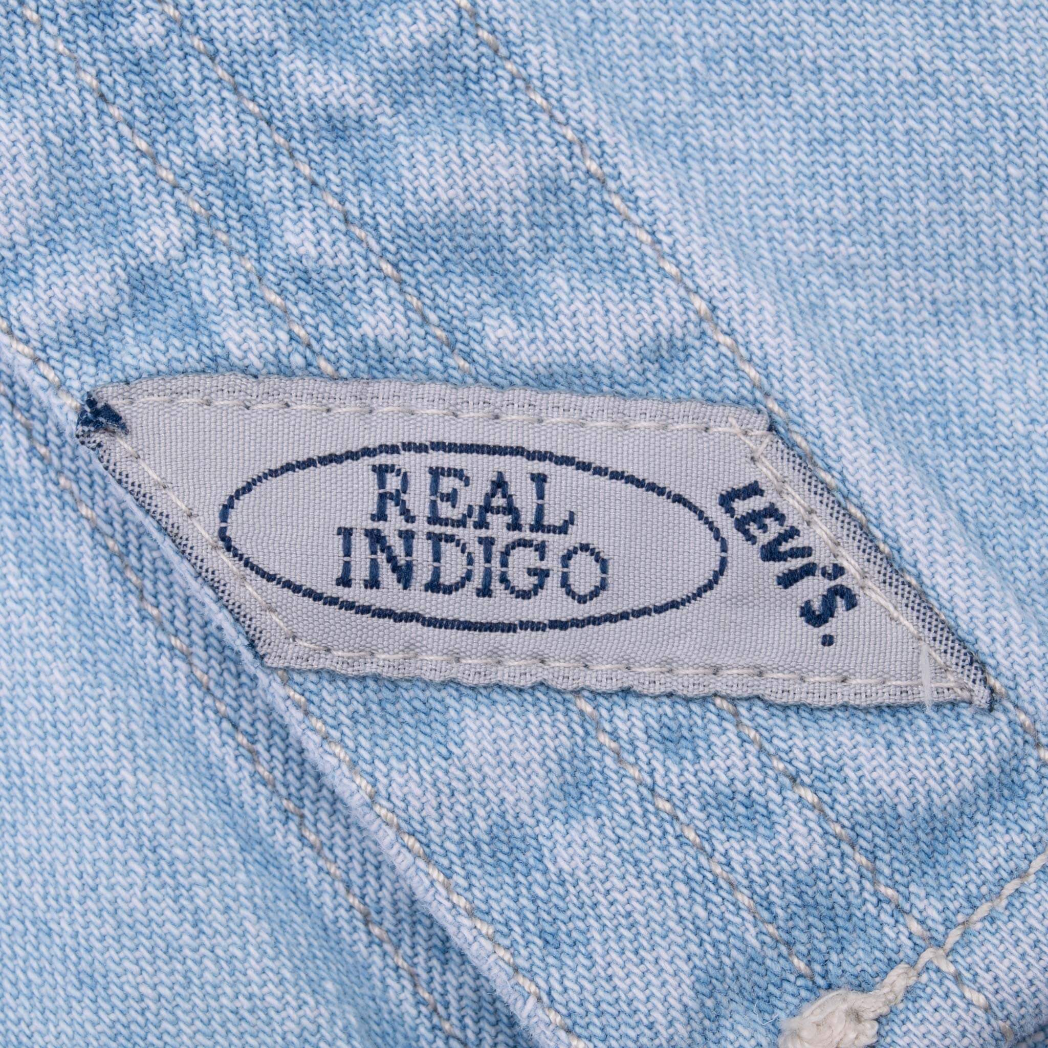 Vintage Levis Blue Real Indigo Pocket Denim Shirt 1990S Size Medium