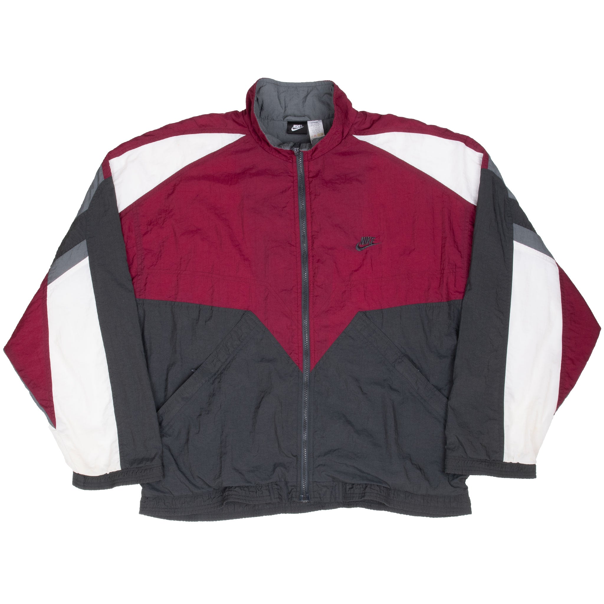 Vintage Nike Classic Swoosh Burgundy Windbreaker Jacket 1990S Size Large