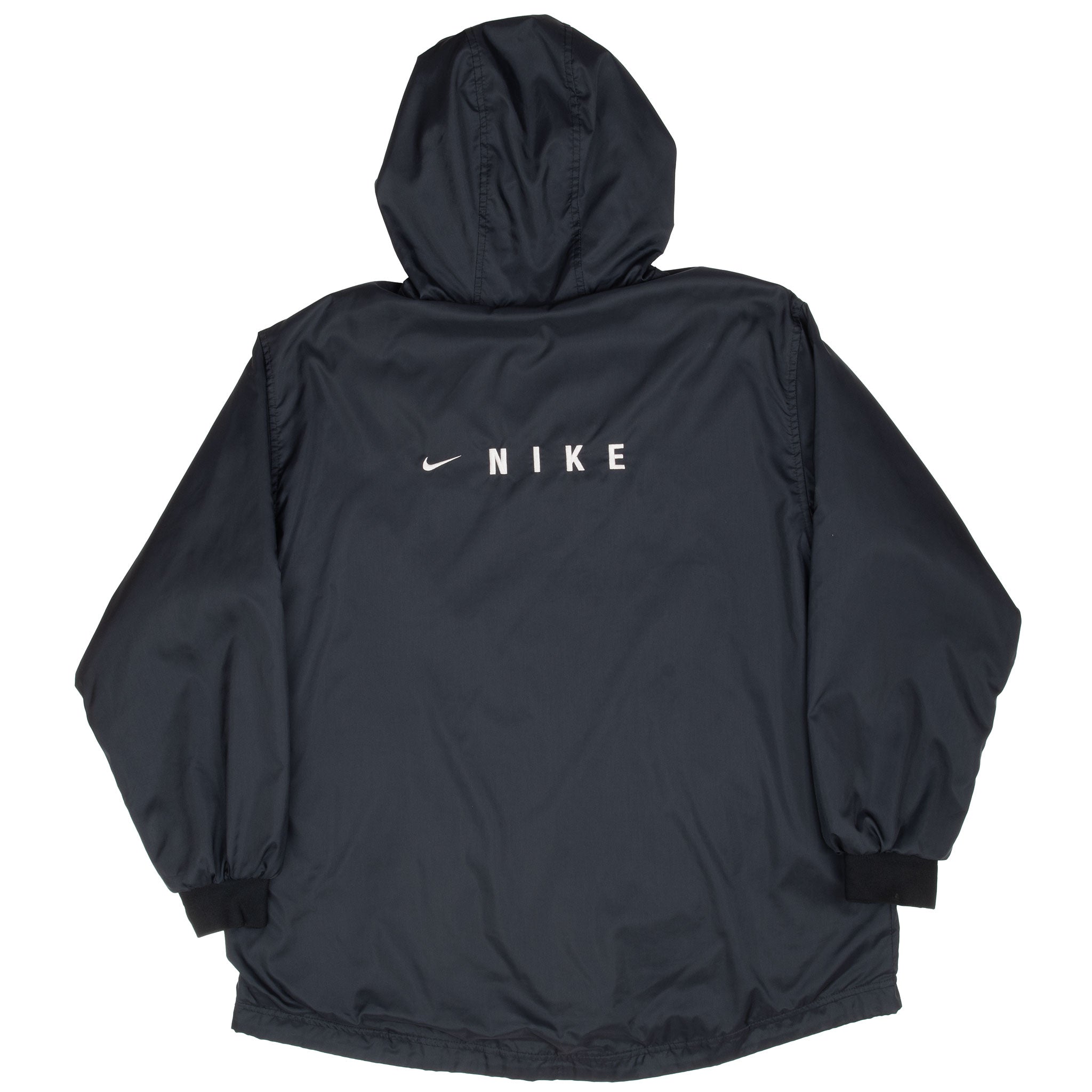 Vintage Nike Classic Swoosh Black Windbreaker Jacket 1990S Size XL (16-18) Youth