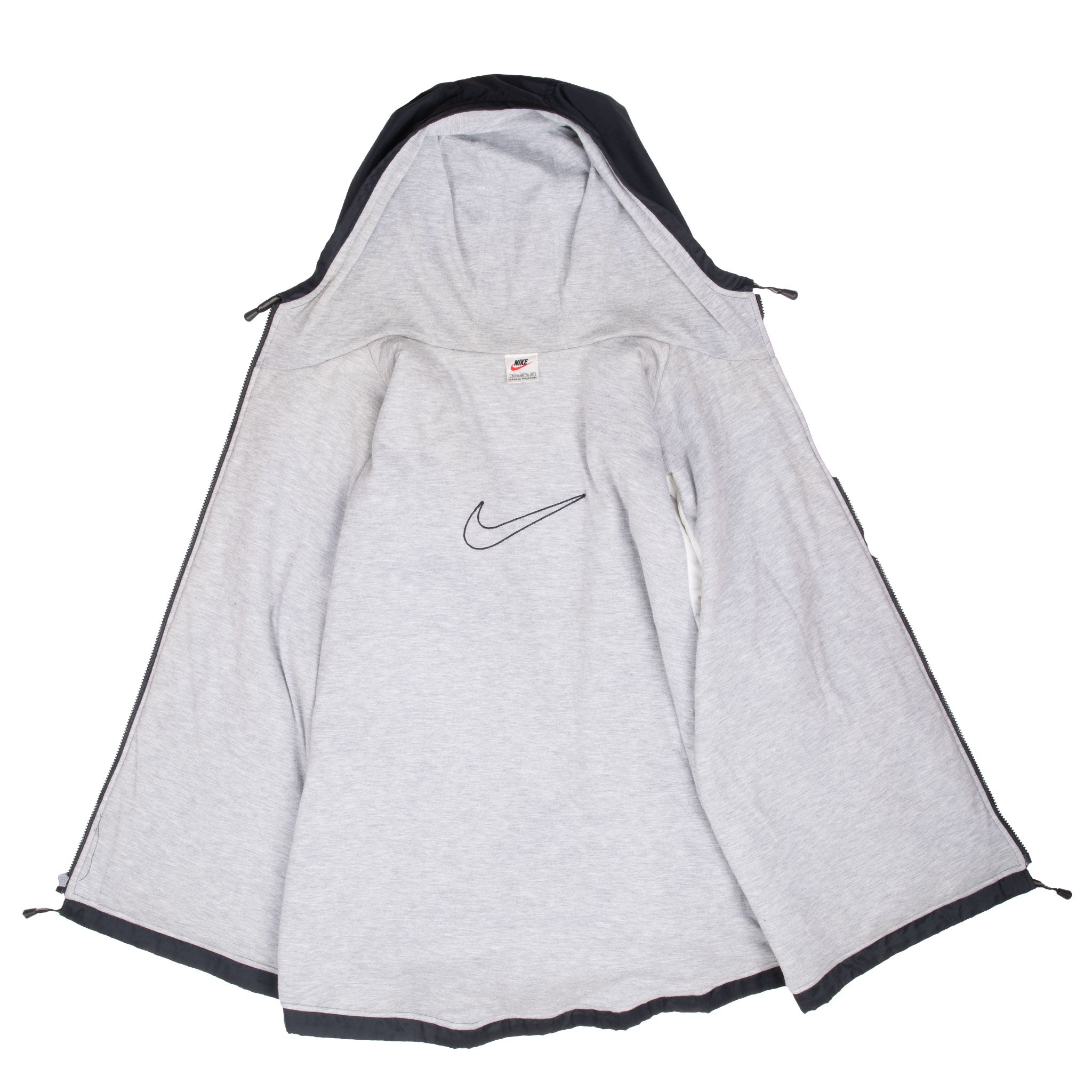 Vintage Nike Classic Swoosh Black Windbreaker Jacket 1990S Size XL (16-18) Youth