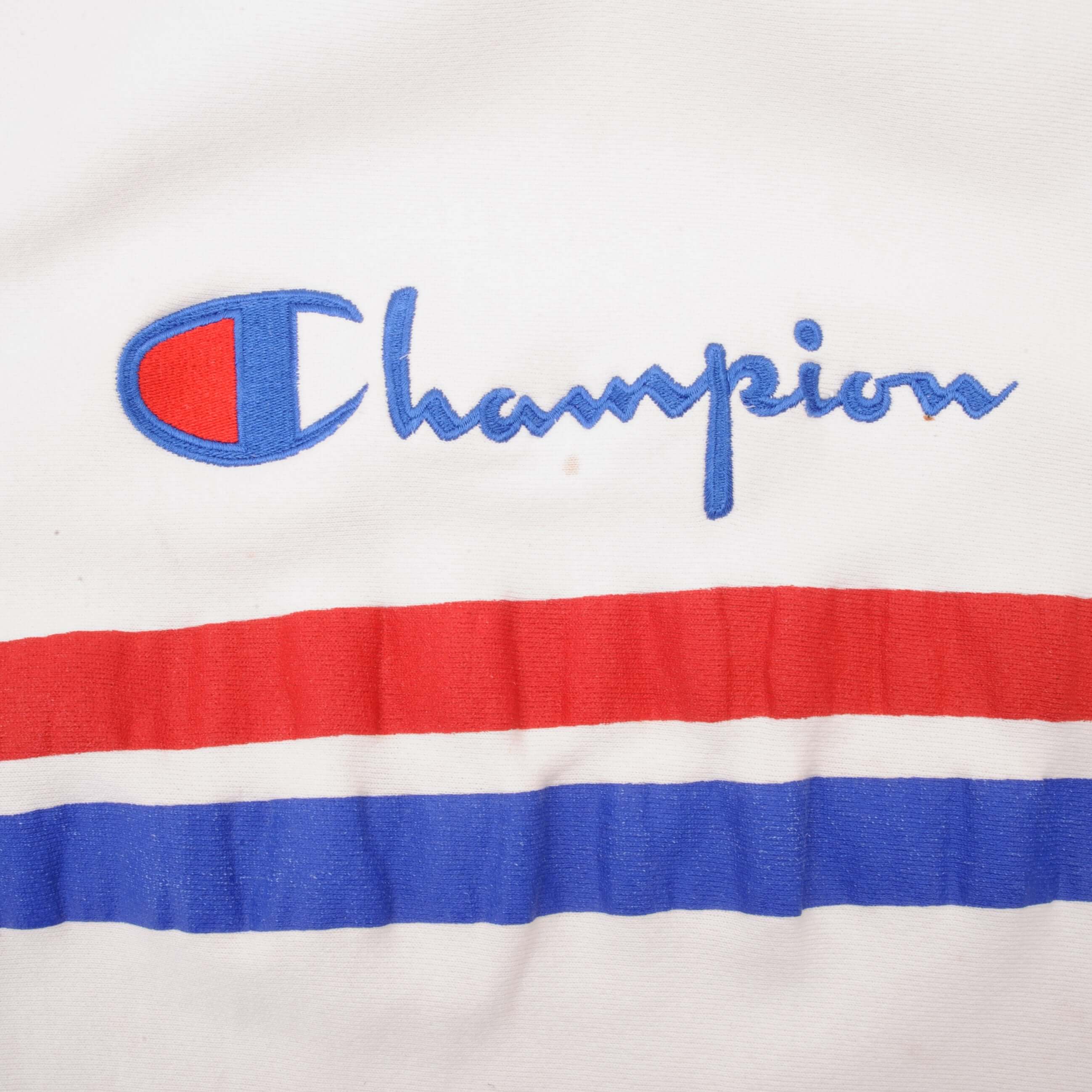 Vintage White Champion Reverse Weave Spellout Sweatshirt 1990S Size XL Made In USA