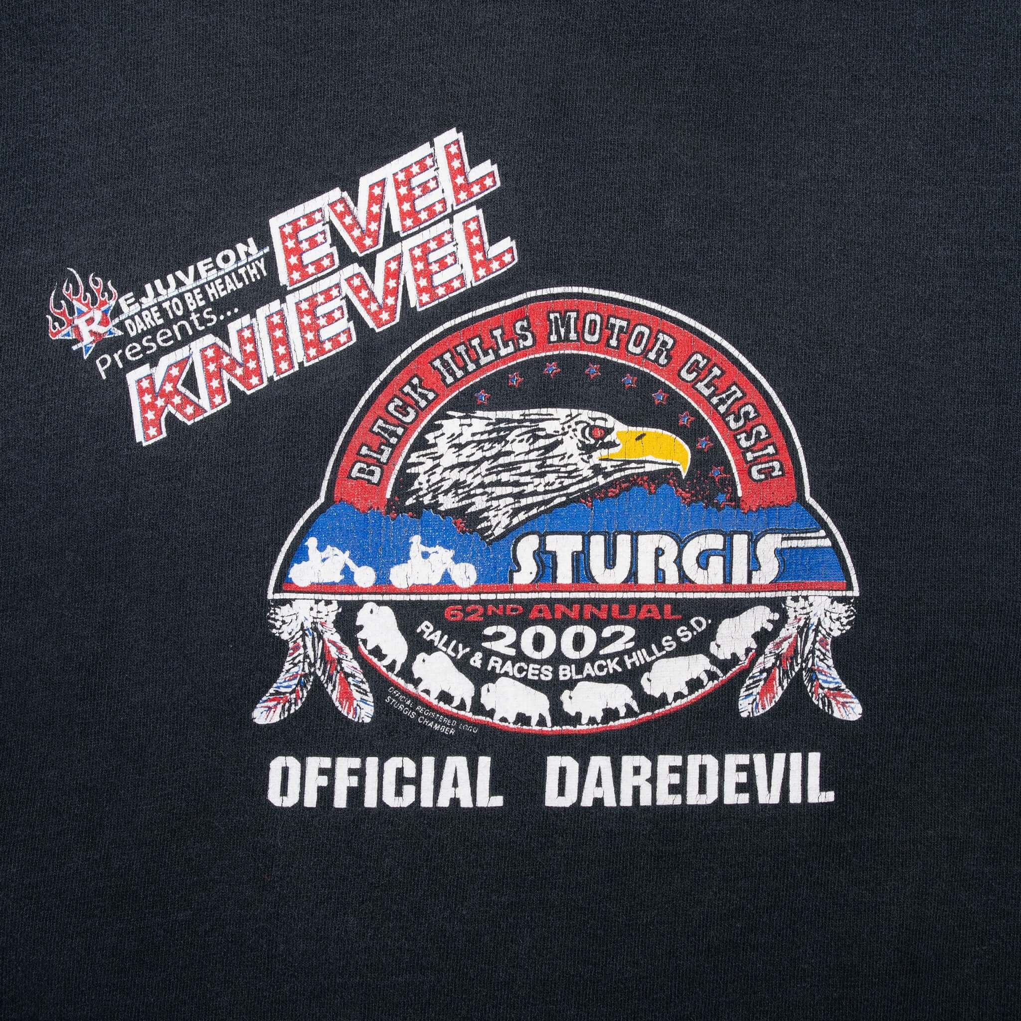 Vintage Biker Sturgis Rally Evel Knievel 2002 Tee Shirt Size Medium Made In Usa