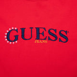 Vintage Guess Jeans Embroidered Red Tee Shirt 1990S Size Large Made In USA