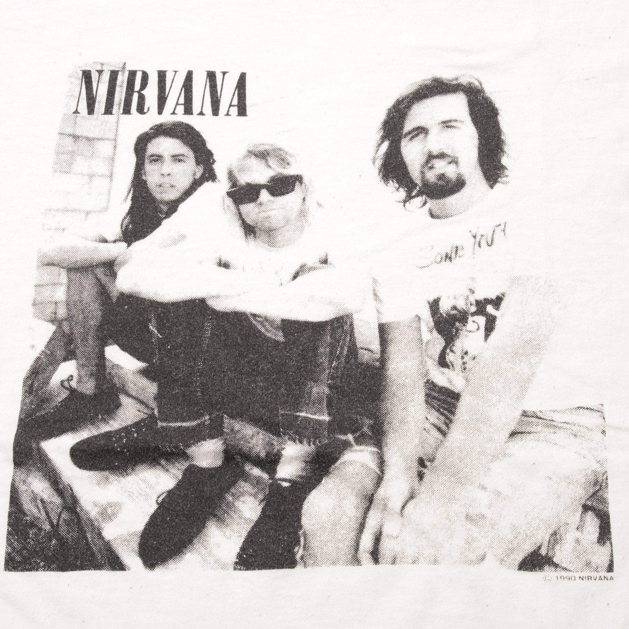 VINTAGE NIRVANA WITH KURT COBAIN TEE SHIRT 1990 SIZE MEDIUM MADE IN USA