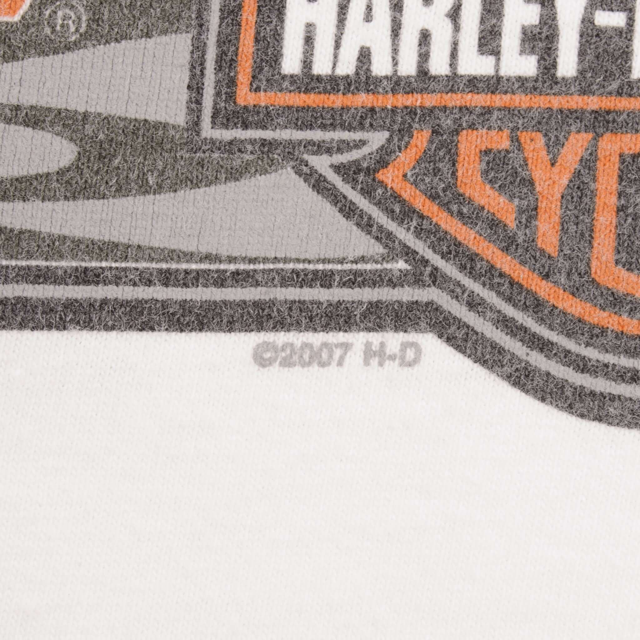 Vintage Harley Davidson Long Sleeves Flame Tee Shirt 2007 Size Large