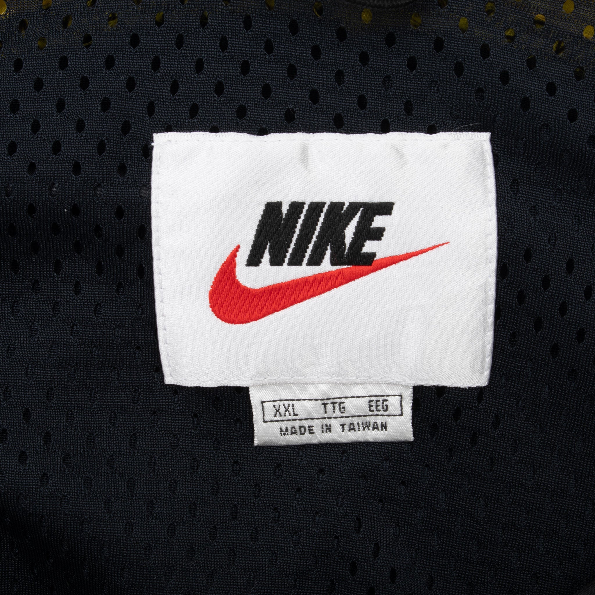 Vintage Nike Classic Swoosh Black And Yellow Windbreaker Jacket 1990S Size 2XL