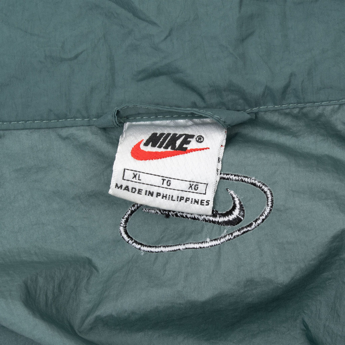 Vintage Nike Classic Swoosh Green Windbreaker Jacket 1990S Size XL