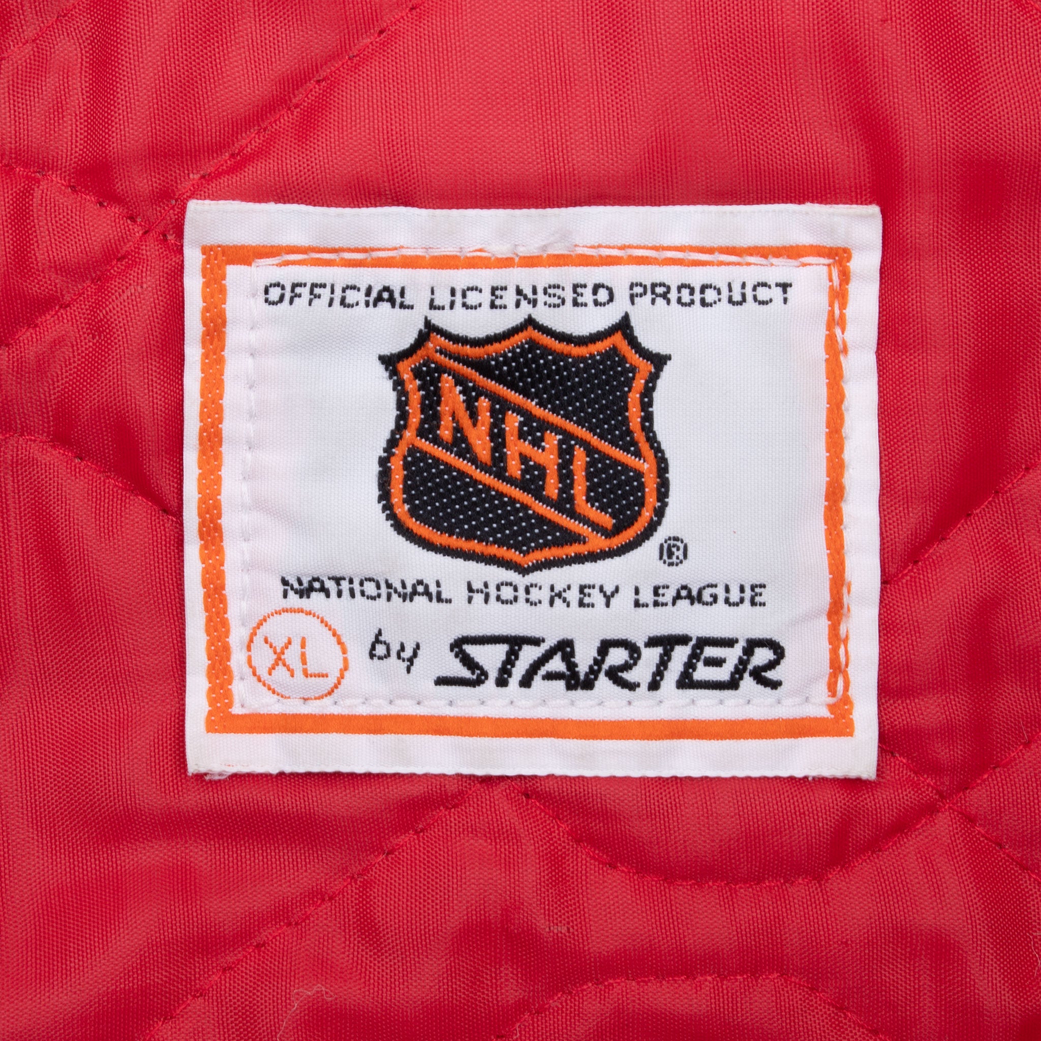 Vintage Nhl Chicago Blackhawk Starter Satin Bomber Jacket 1990S Size XL Made In Usa