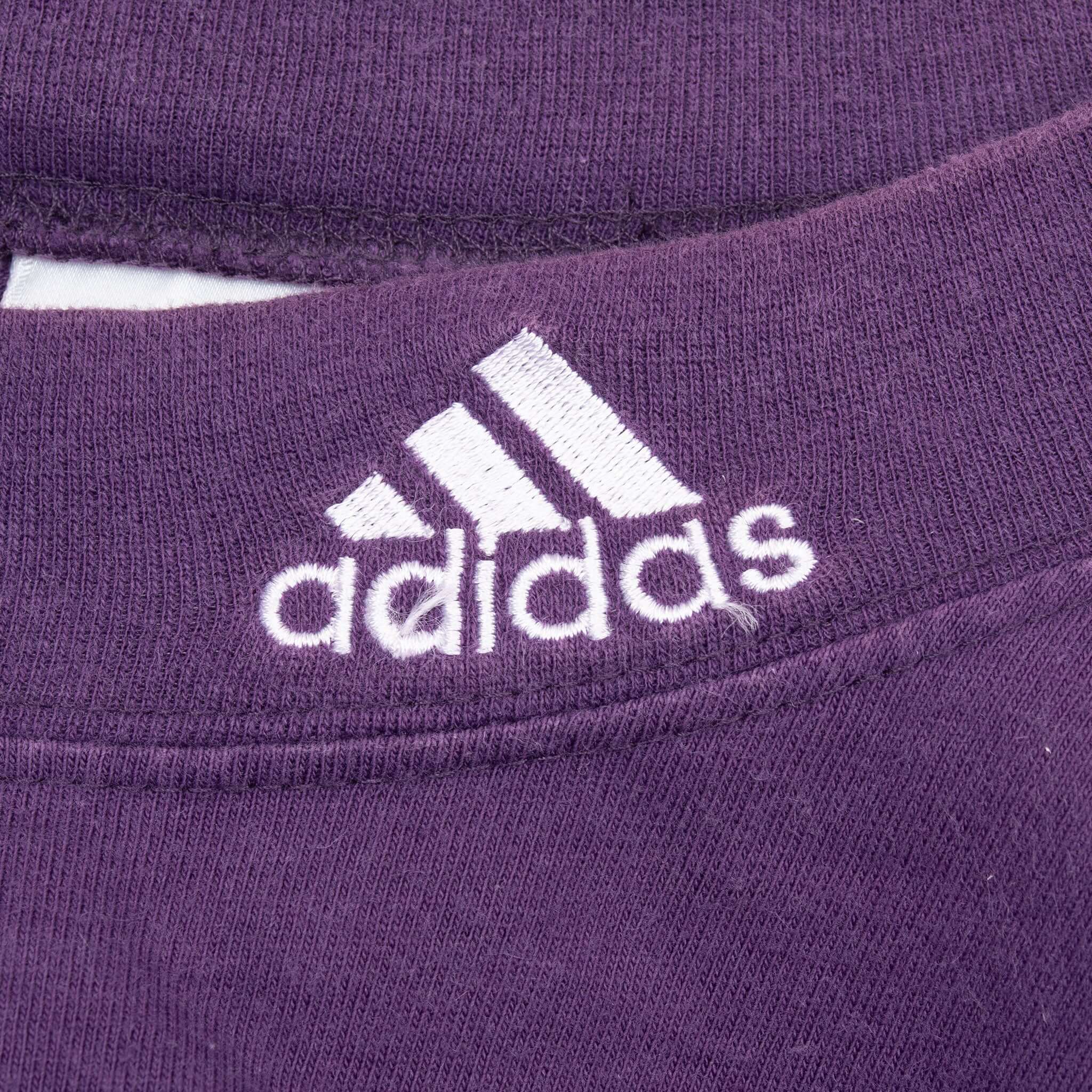 VINTAGE ADIDAS LONG SLEEVE TURTLE NECK PURPLE TEE SHIRT 1990S 2XL MADE IN USA