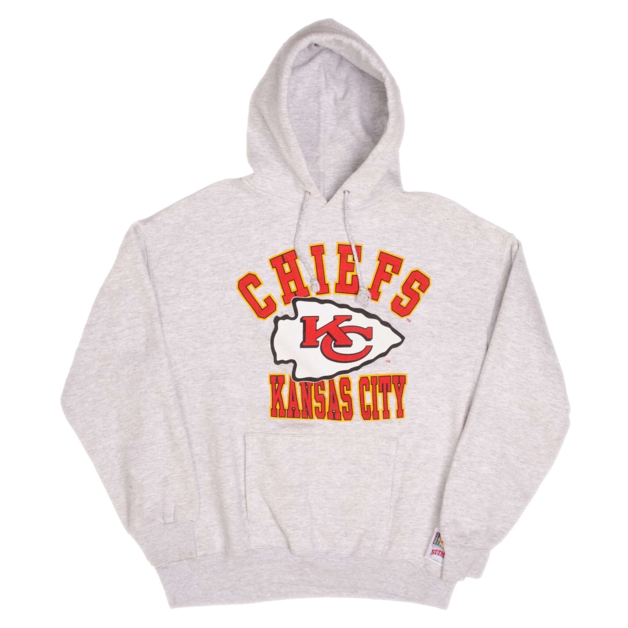 Vintage Nfl Kansas City Chiefs Hoodie Heavyweight Sweatshirt Large 1990S Made In USA