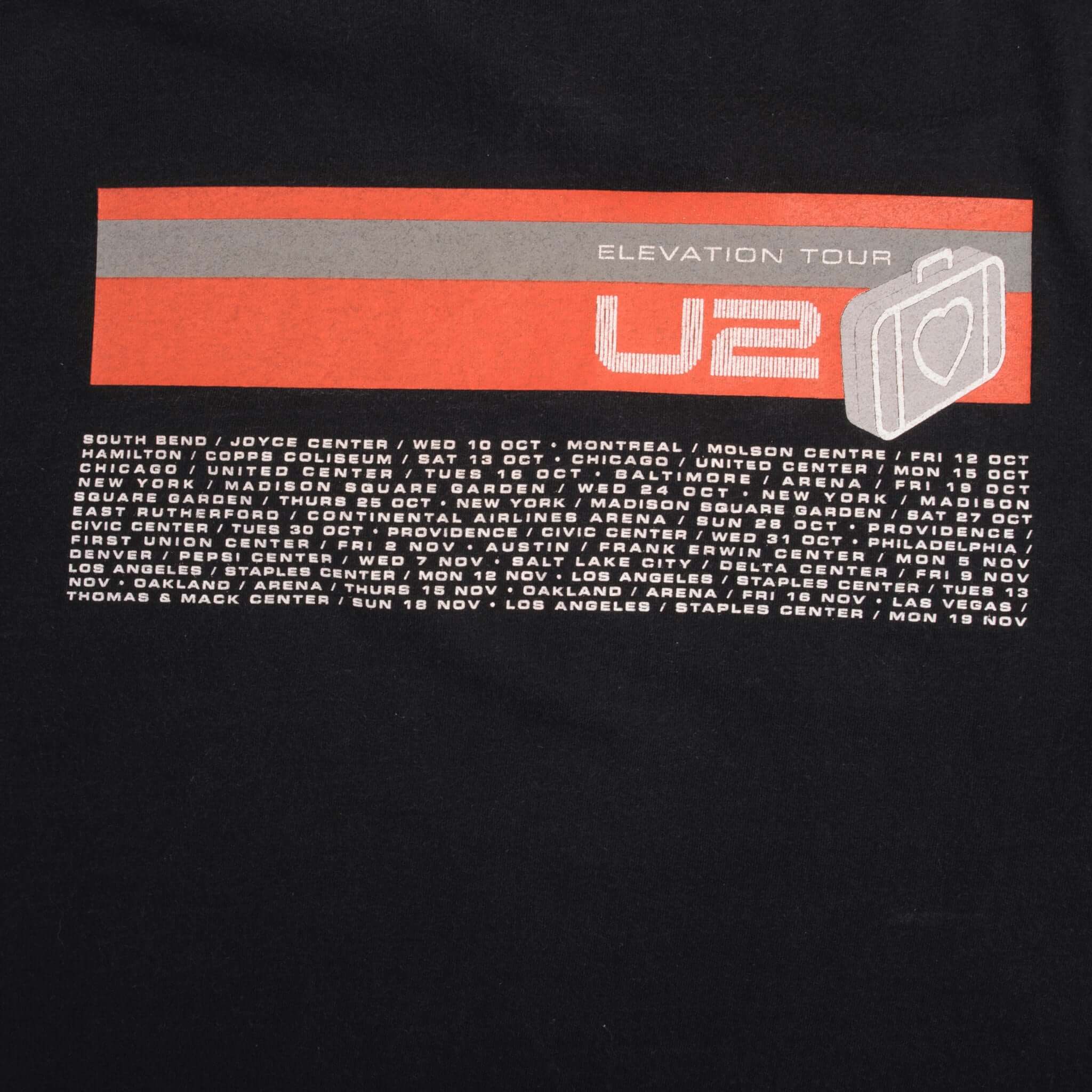 Vintage U2 Elevation Tour 2001 Tee Shirt Size Large Made In USA