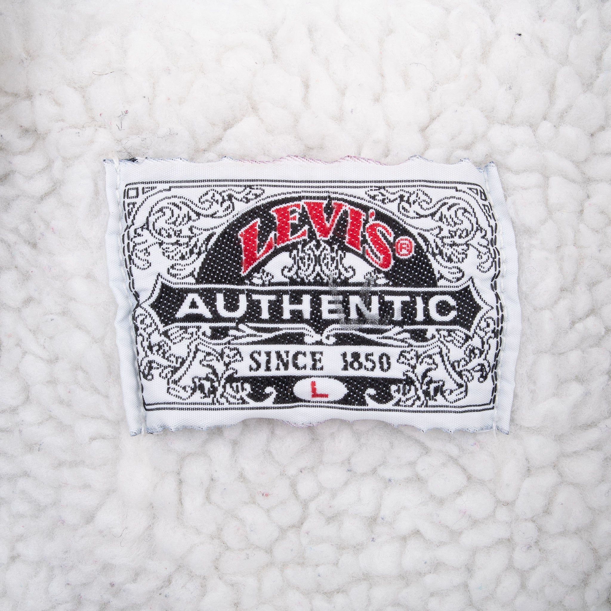 Vintage Levis Sherpa White Tab Trucker Blue Denim Jacket 1990S Size Large Made In Usa