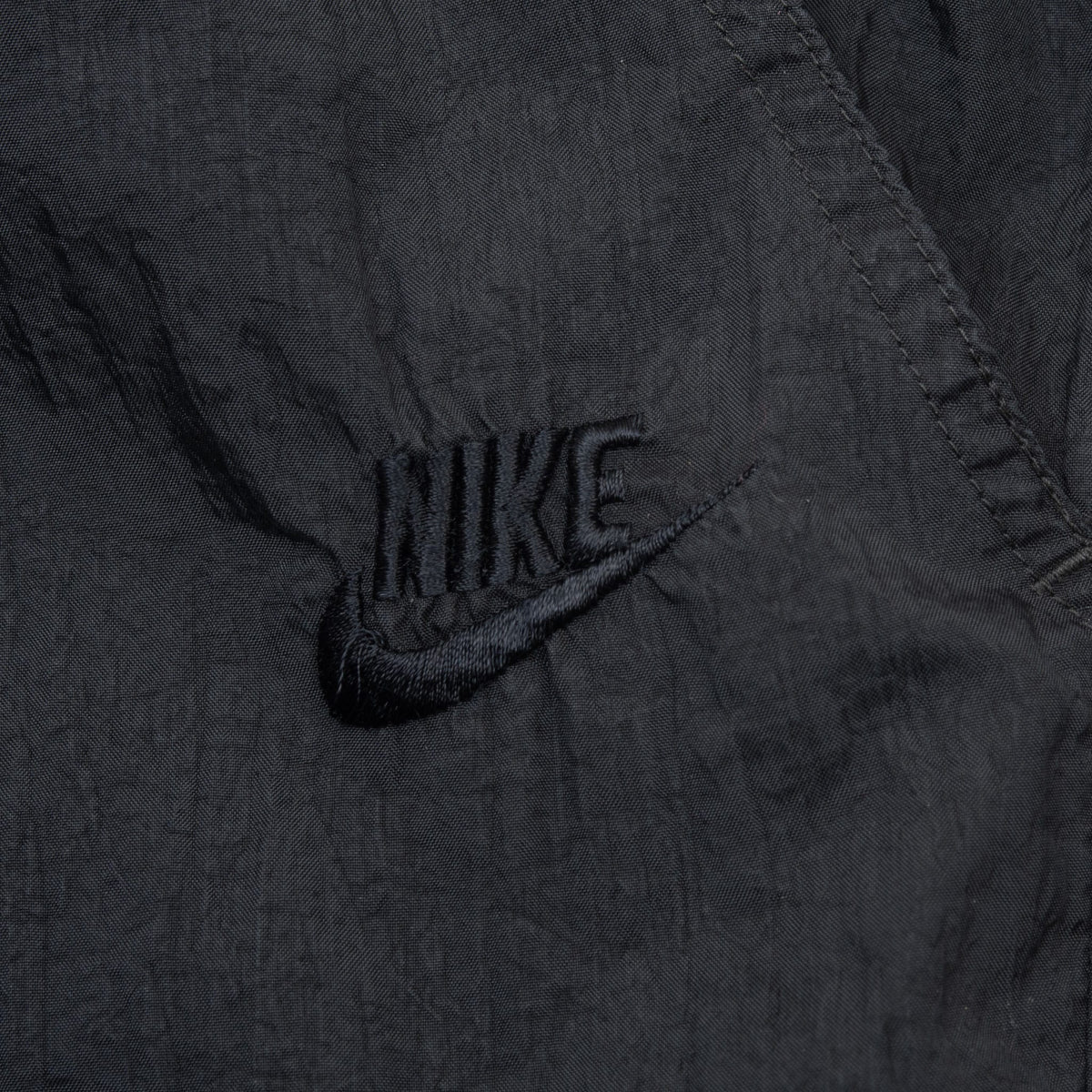 Vintage Nike Classic Swoosh Black Nylon Track Pants Late 1980S Size XL