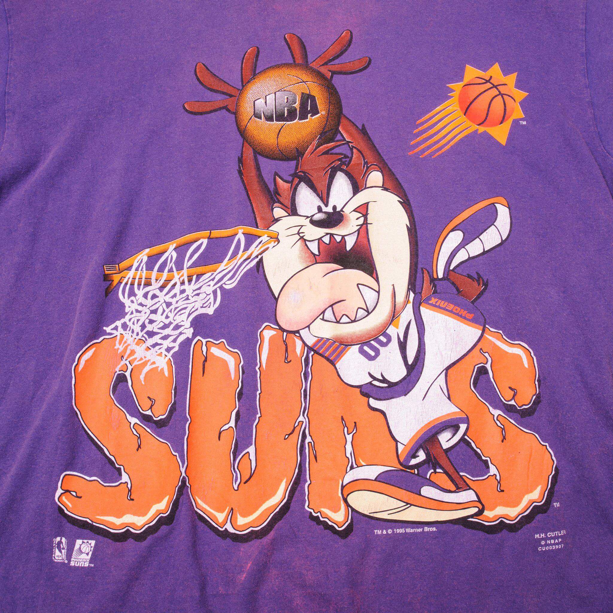 VINTAGE NBA PHOENIX SUNS LOONEY TUNES TEE SHIRT 1995 SIZE LARGE MADE IN USA