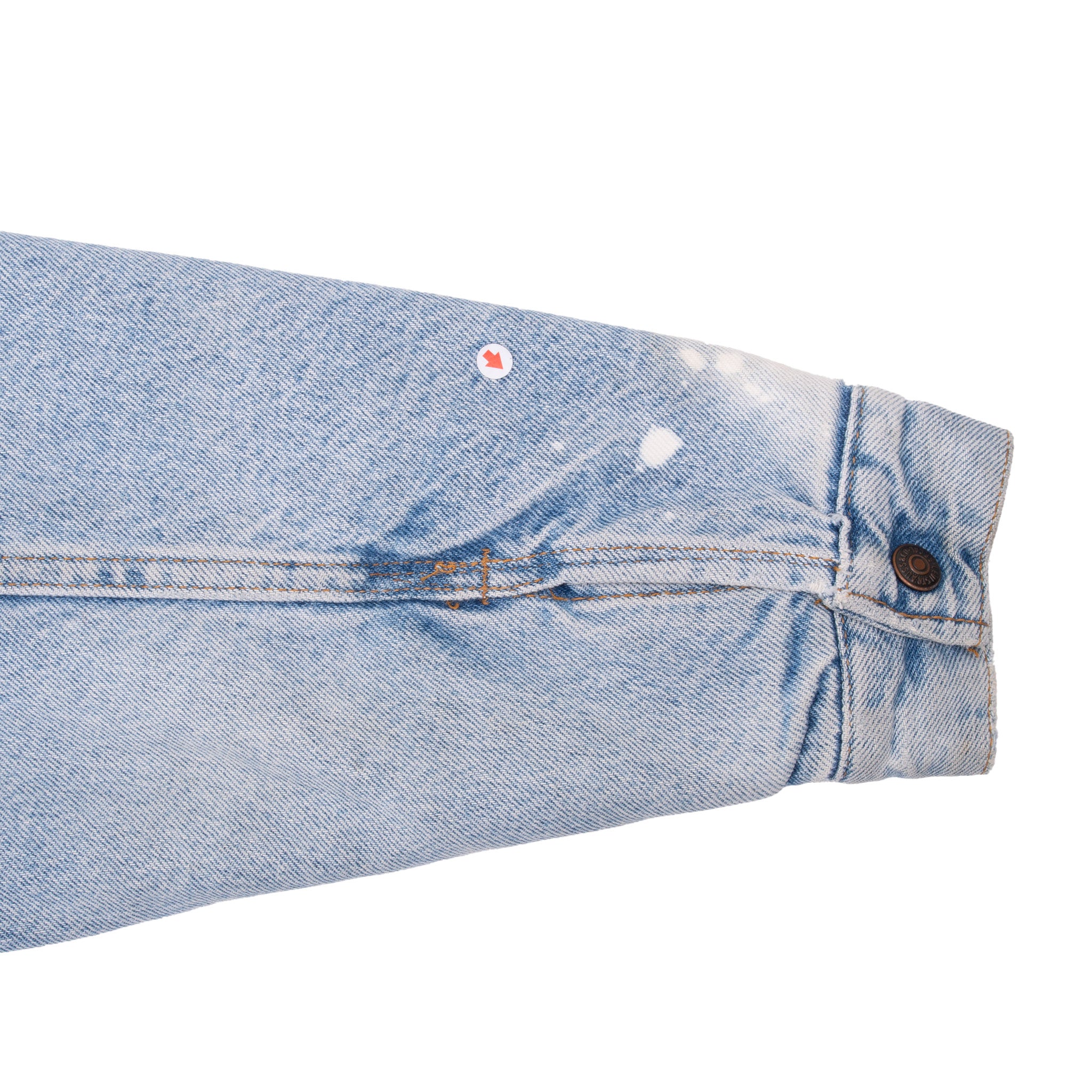 VINTAGE LEVIS SHERPA WHITE TAB TRUCKER BLUE DENIM JACKET 1990S LARGE MADE IN USA