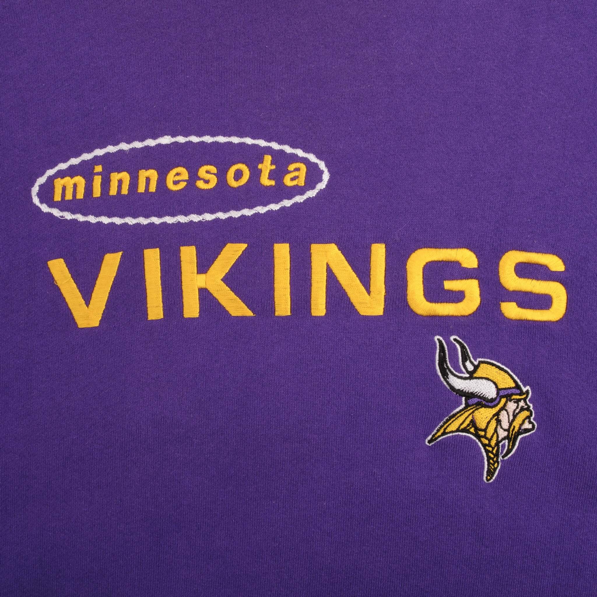 Vintage Nfl Minnesota Vikings Embroidered Sweatshirt 1990S Size 2XL Made In USA
